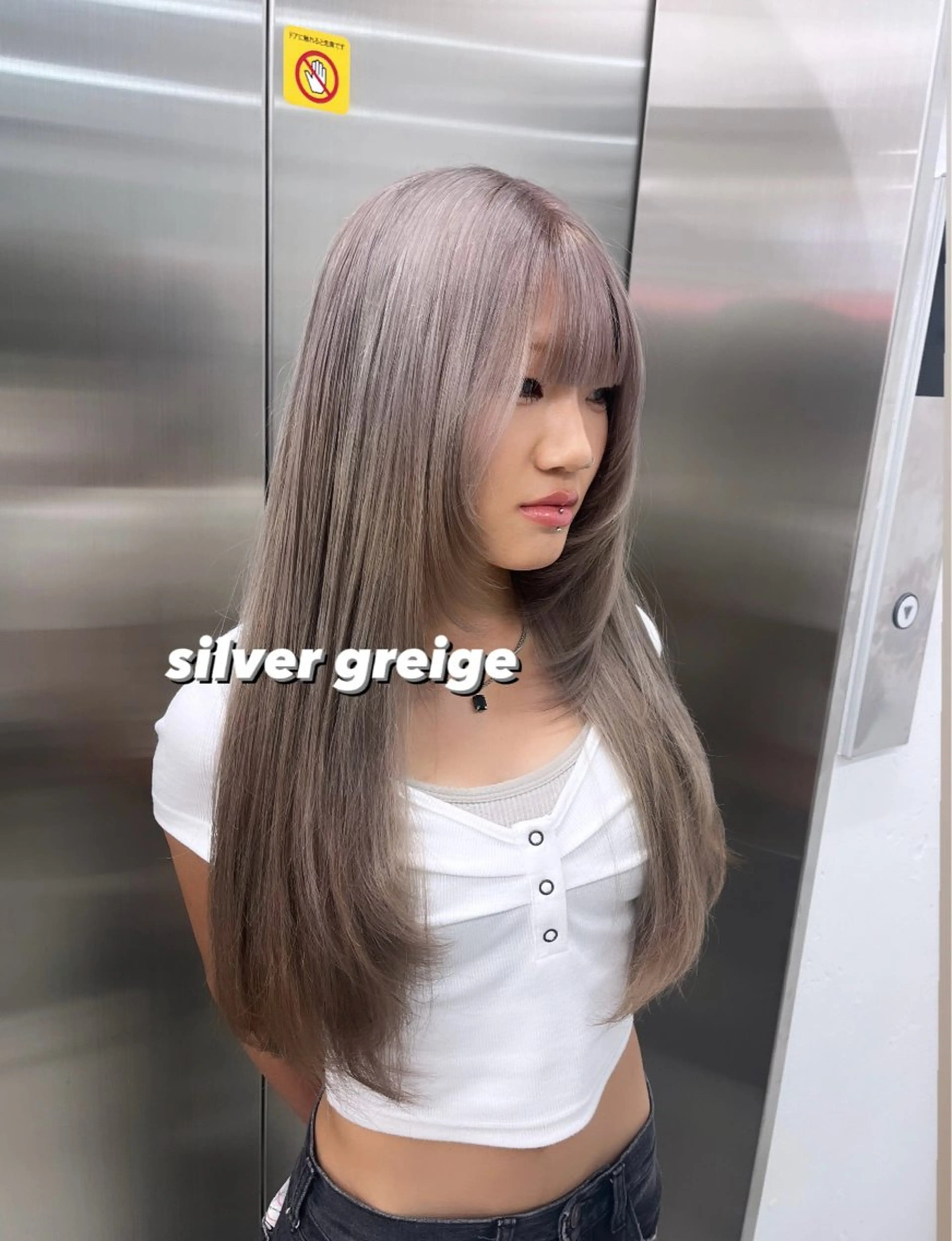 ロング カラー グラデーションカラー グレージュ シルバー シルバーグレージュ ヘアカラー トリートメント 🫧‪Ameri🫧 JILLSTUDIOのヘアスタイル