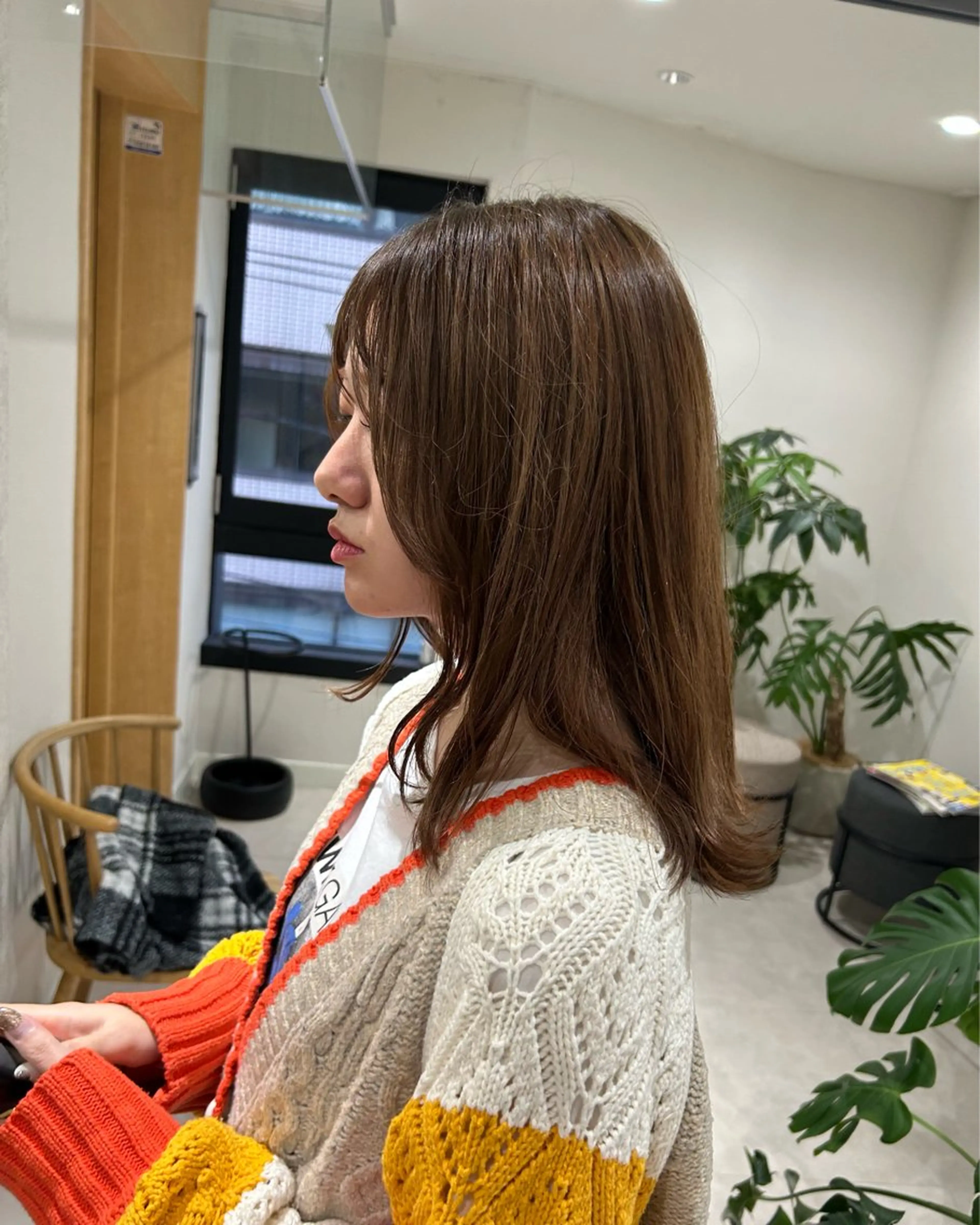 ミディアム カラー 透明感/艶髪/ 石山浩二のヘアスタイル