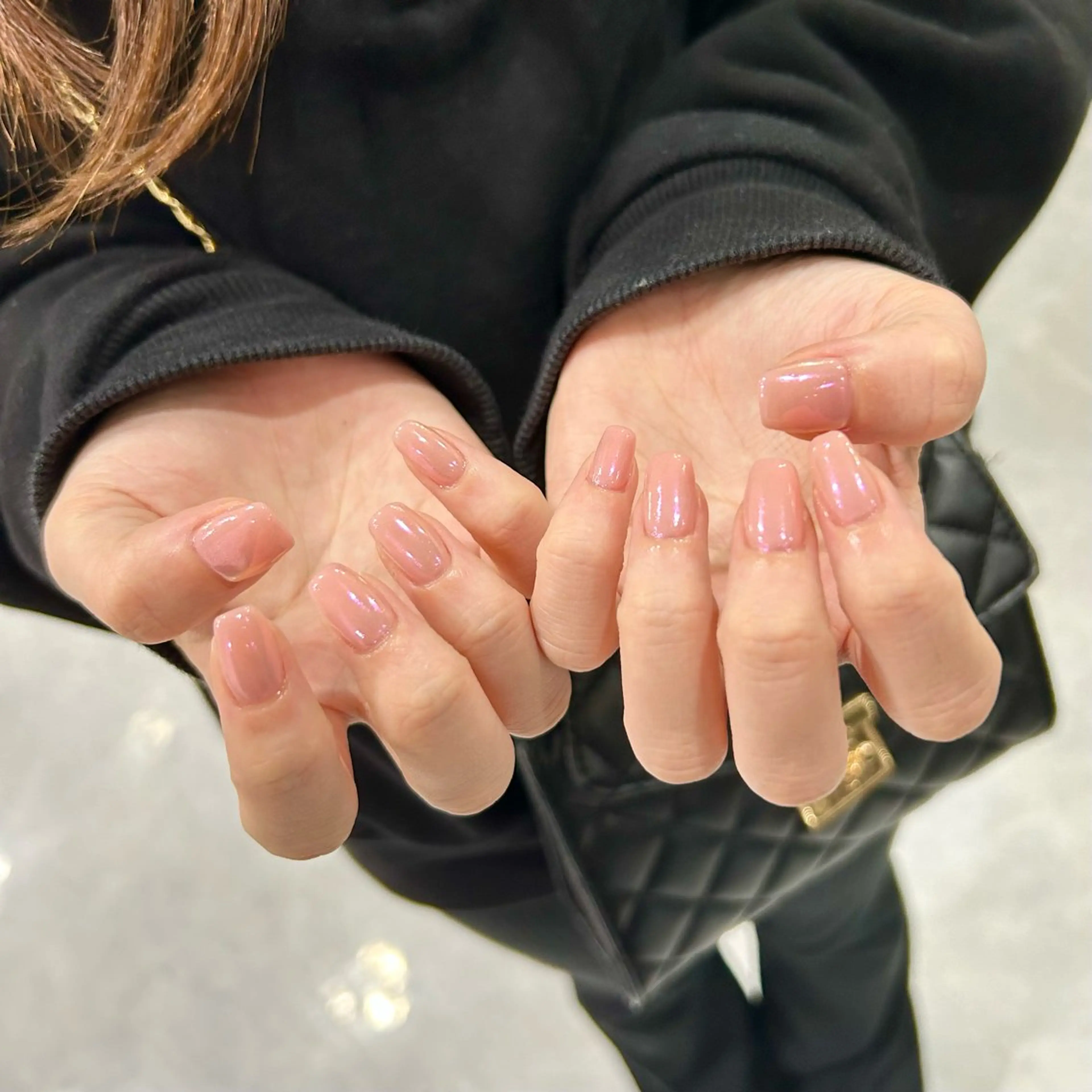 ネイル オーロラネイル ピンク ハンドネイル RYO ／Amourのネイルデザイン