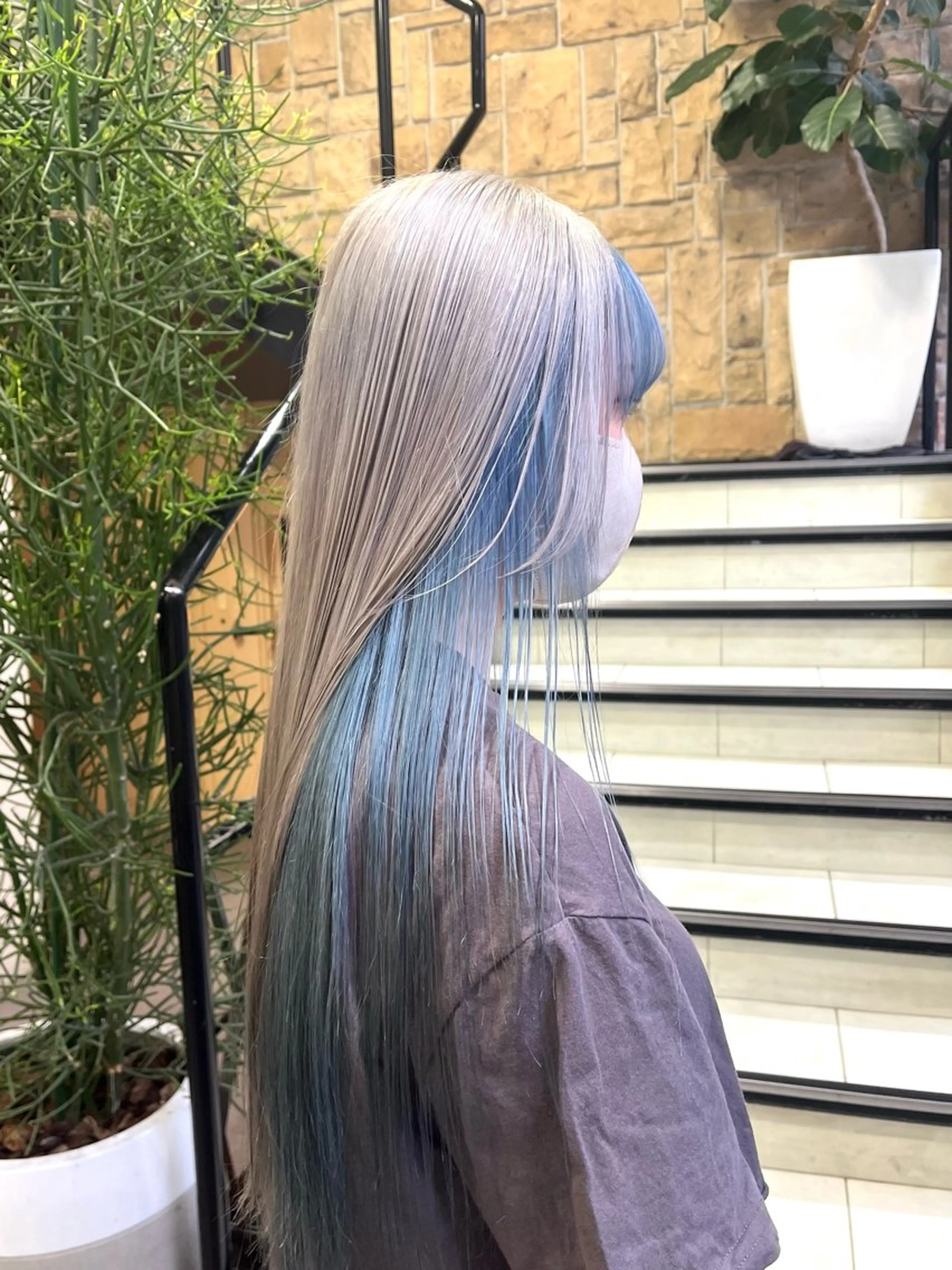 ロング カラー カット ヘアカラー 海外girl🤎 透明感ベージュmaoのヘアスタイル