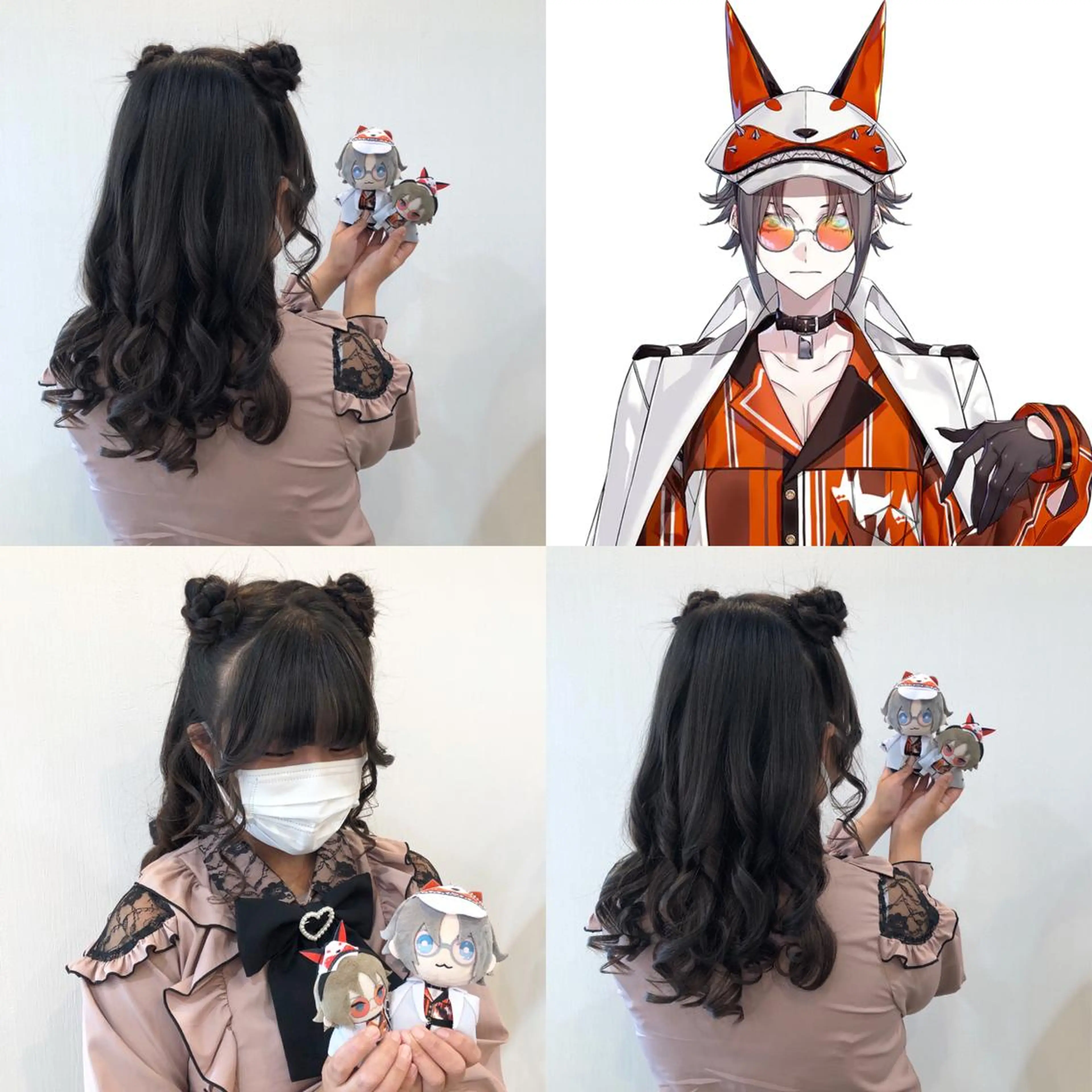 セミロング ヘアアレンジ ハーフアップ 推しカラー✨ オタク美容師ユウカのヘアスタイル