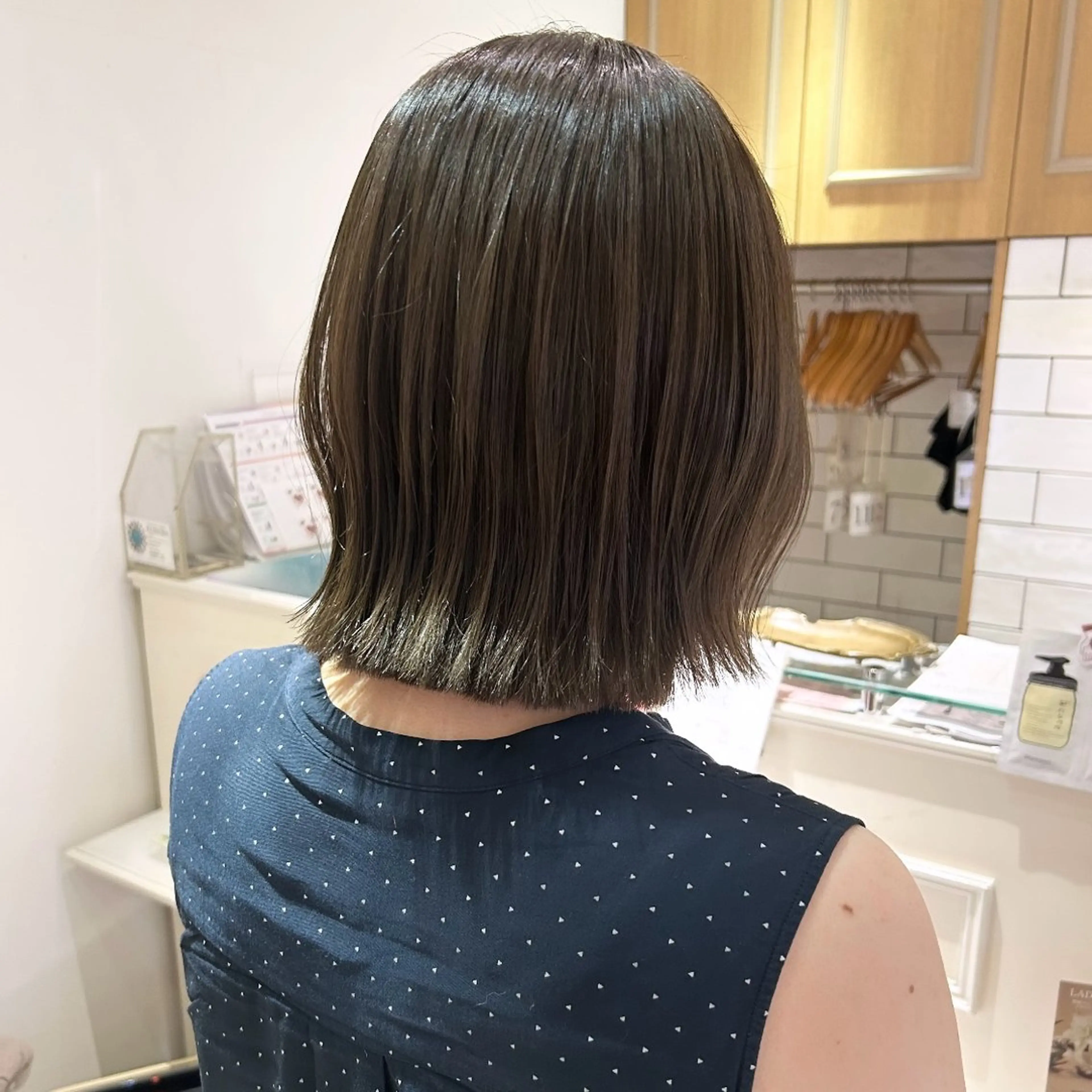 ミディアム カラー ヘアアレンジ カット ヘアカラー 吉水 彩乃 /ボブ/透明感カラーのヘアスタイル