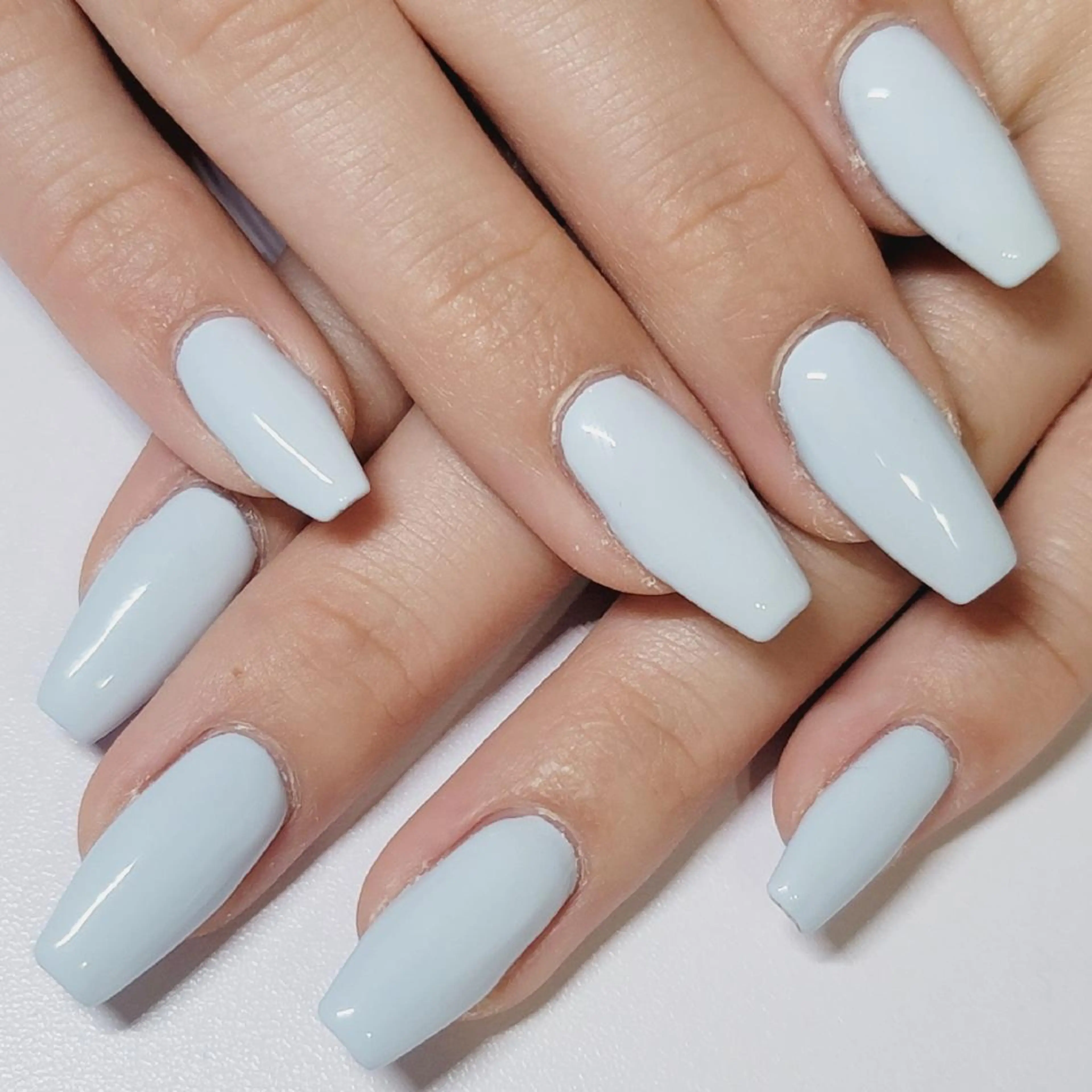 ネイル ブルー ワンカラーネイル パステルネイル 春ネイル ハンドネイル よしだ ひろきのネイルデザイン