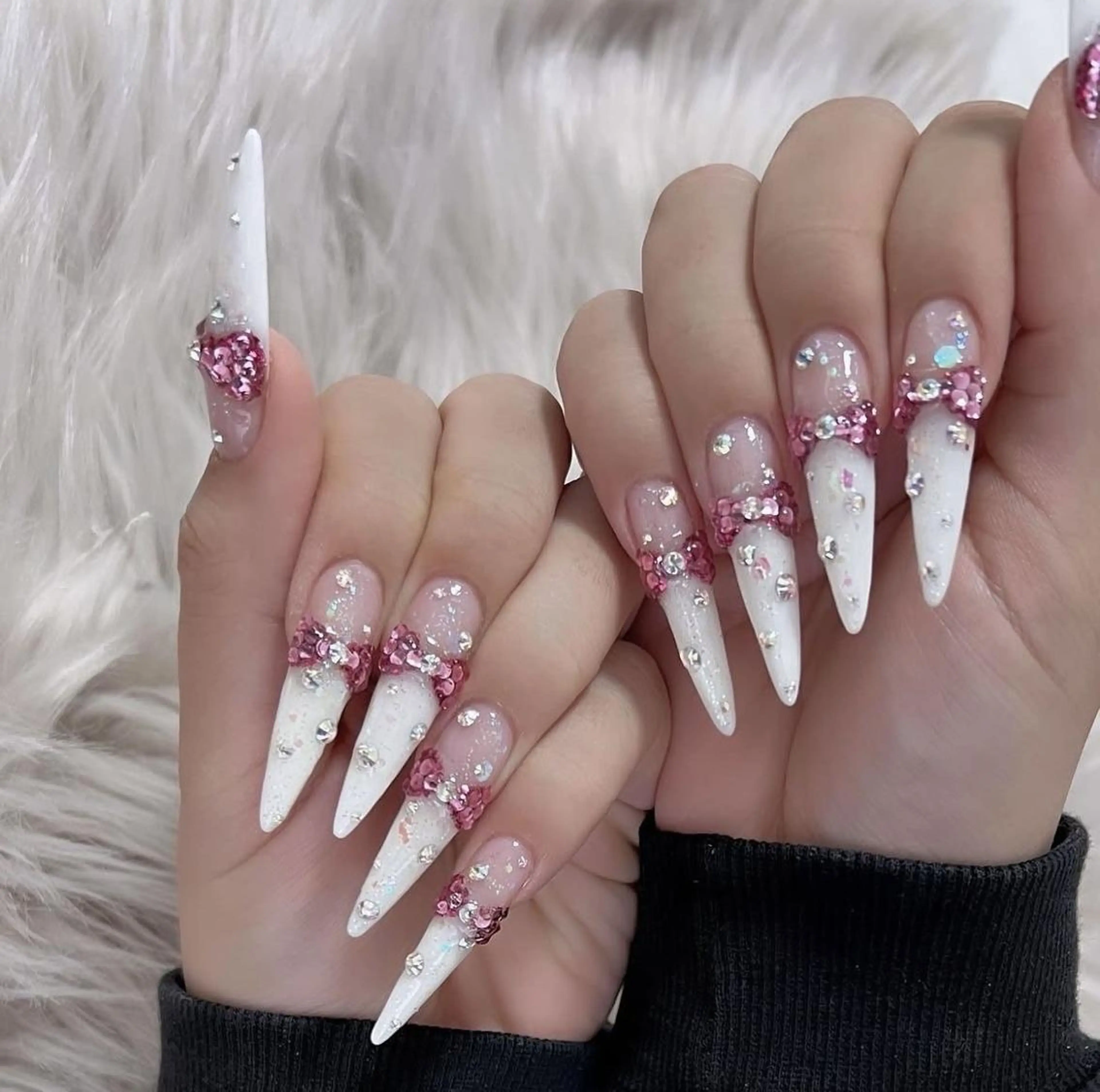 ネイル 長さ出し フレンチネイル グラデーション 卒業式 マグネットネイル ハンドネイル MIHANA YUKIのネイルデザイン