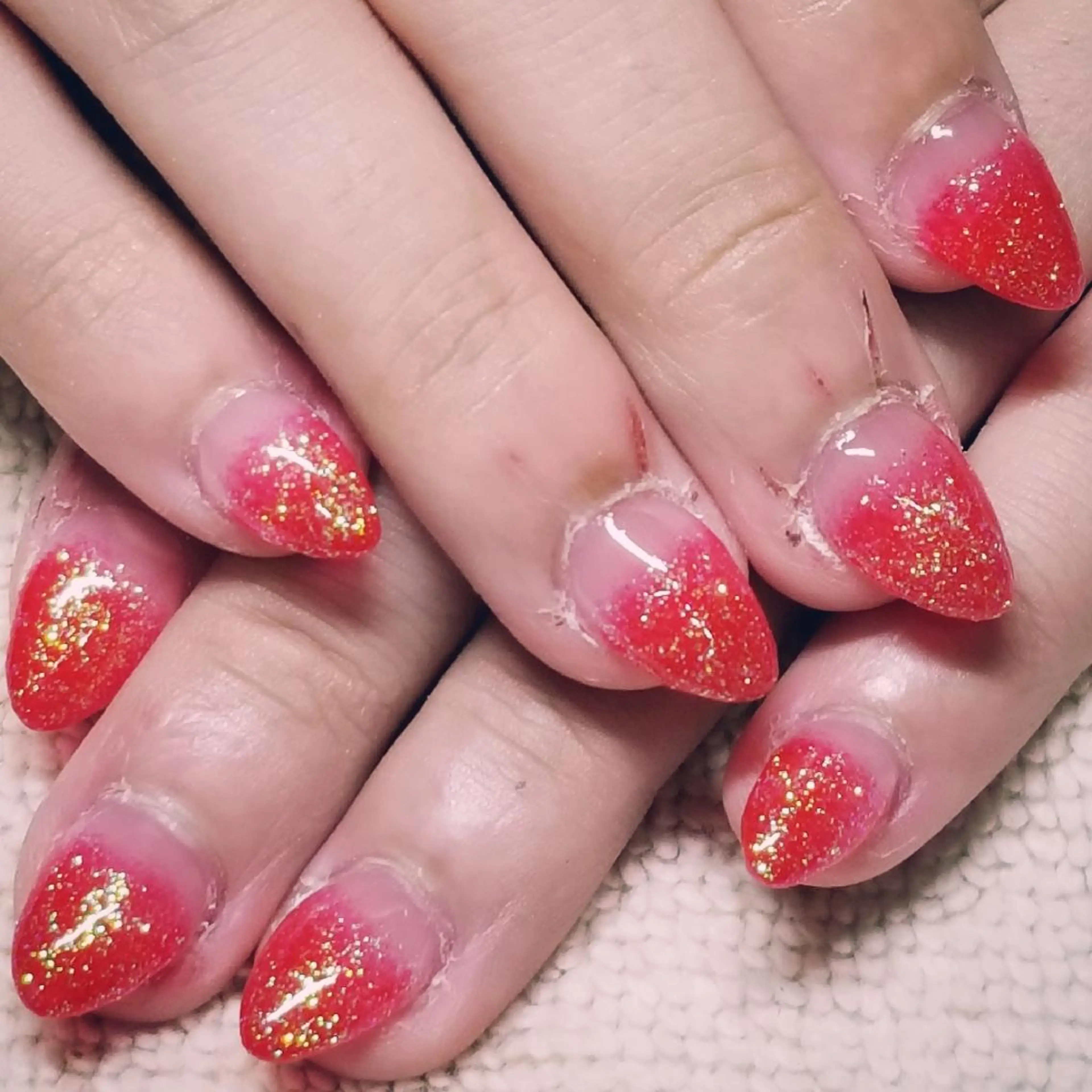 ネイル グラデーション ラメ(グリッター) ハンドネイル よしだ ひろきのネイルデザイン