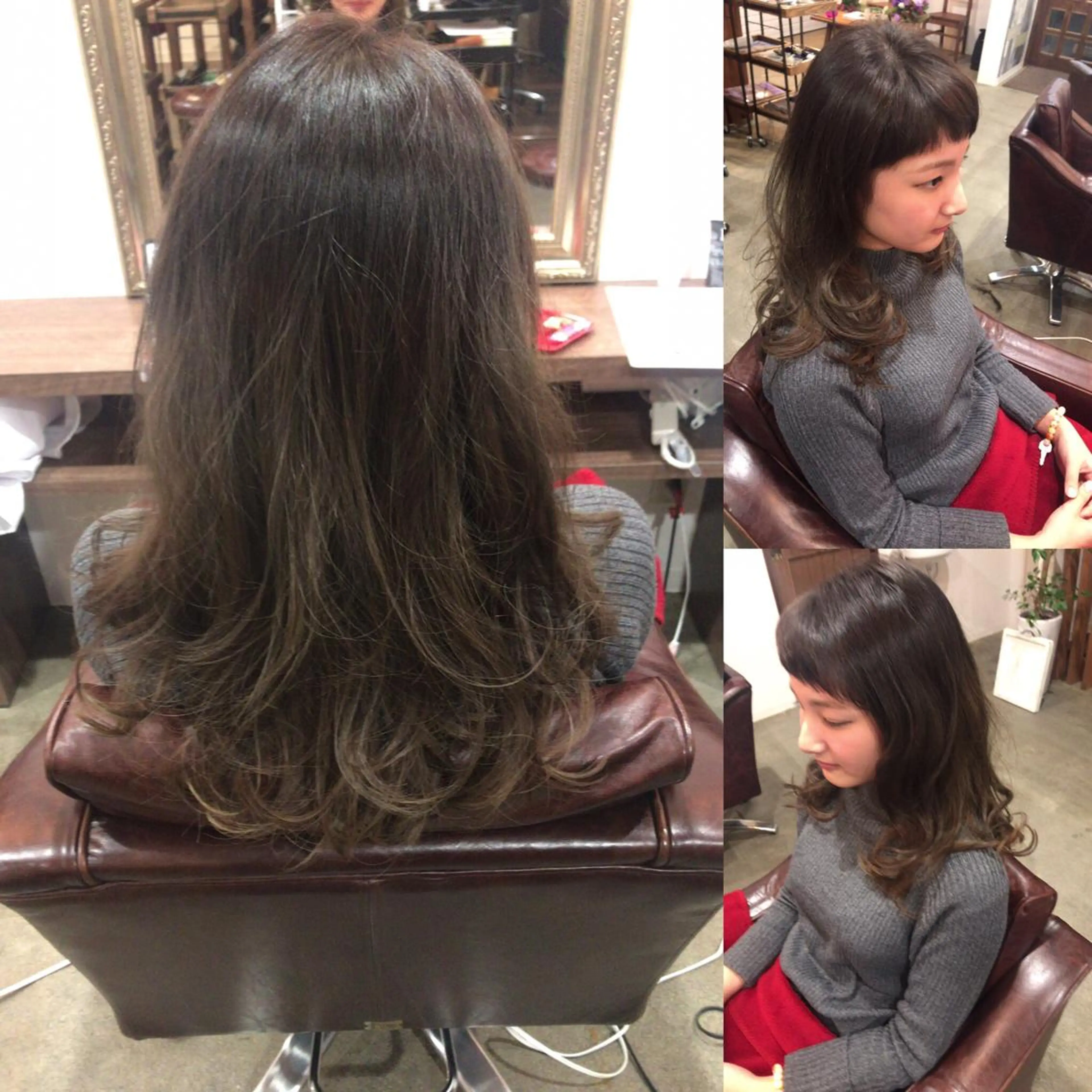 セミロング カラー レイヤーカット匠 イソザキノリユキのヘアスタイル