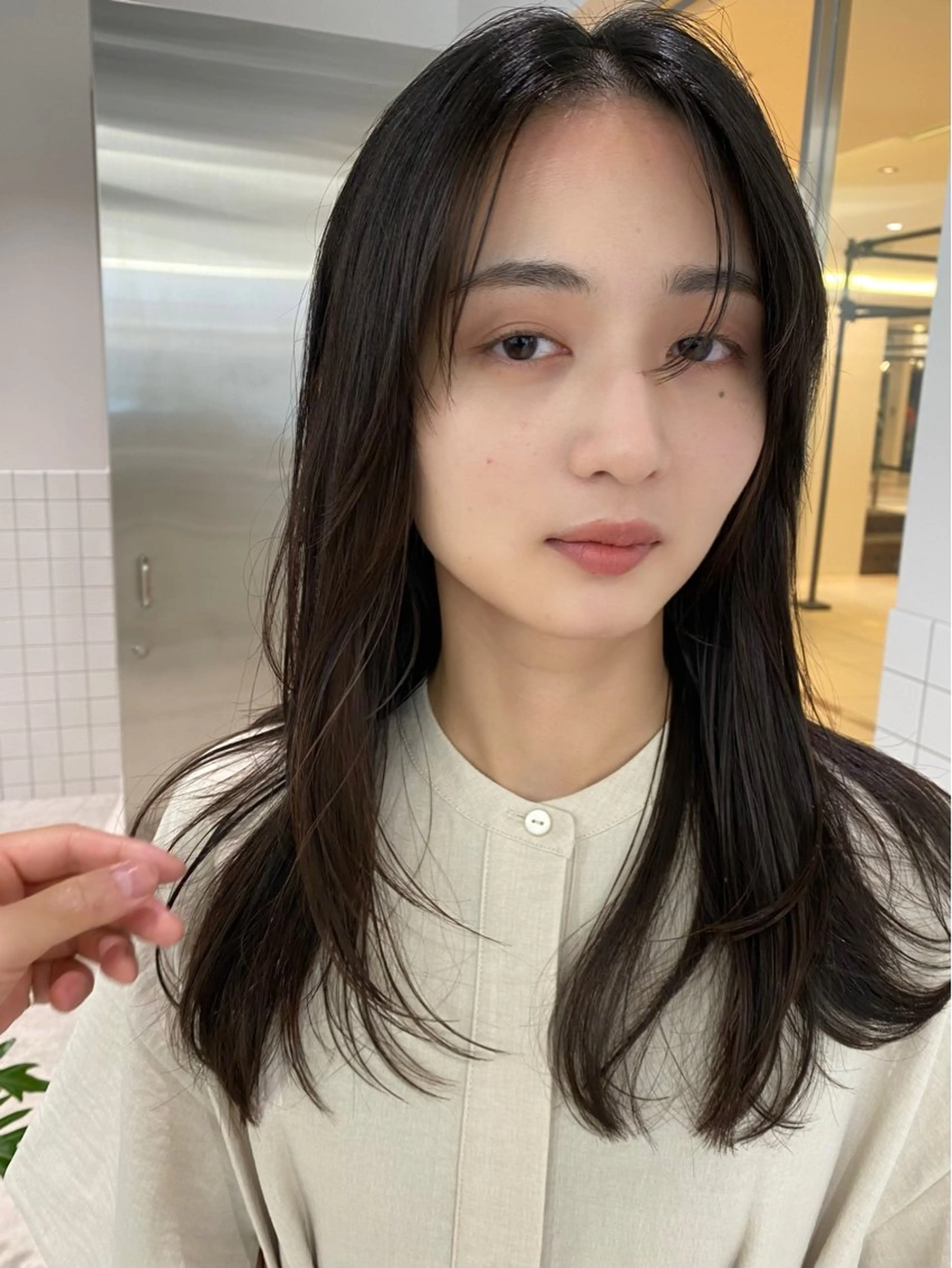 ミディアム カラー カット ヘアカラー トリートメント 似合わせカット レイヤー/ボブのヘアスタイル