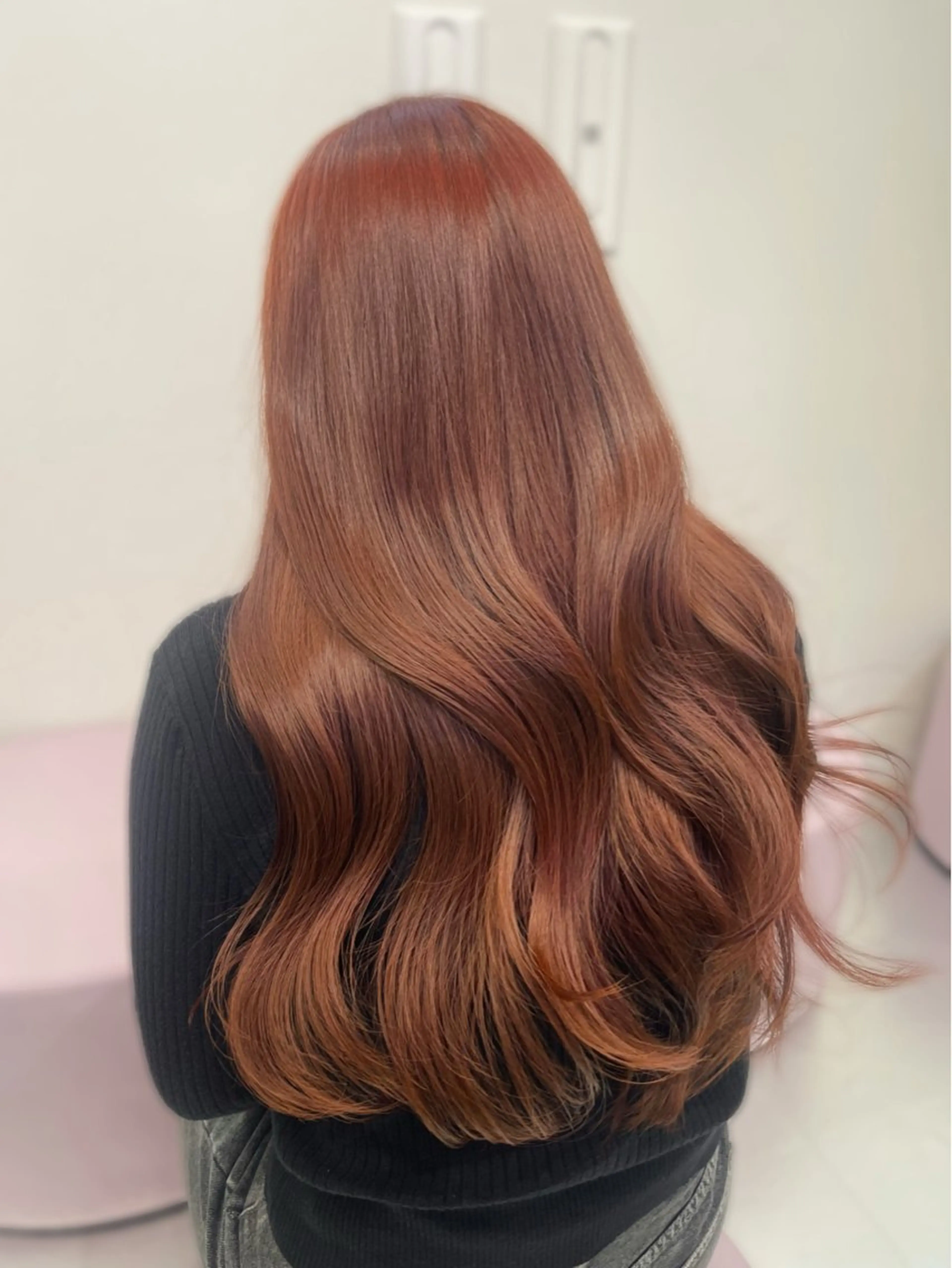 ロング カラー ベージュカラー オレンジ オレンジベージュ ヘアカラー MEI / ブリーチカラー/名駅のヘアスタイル