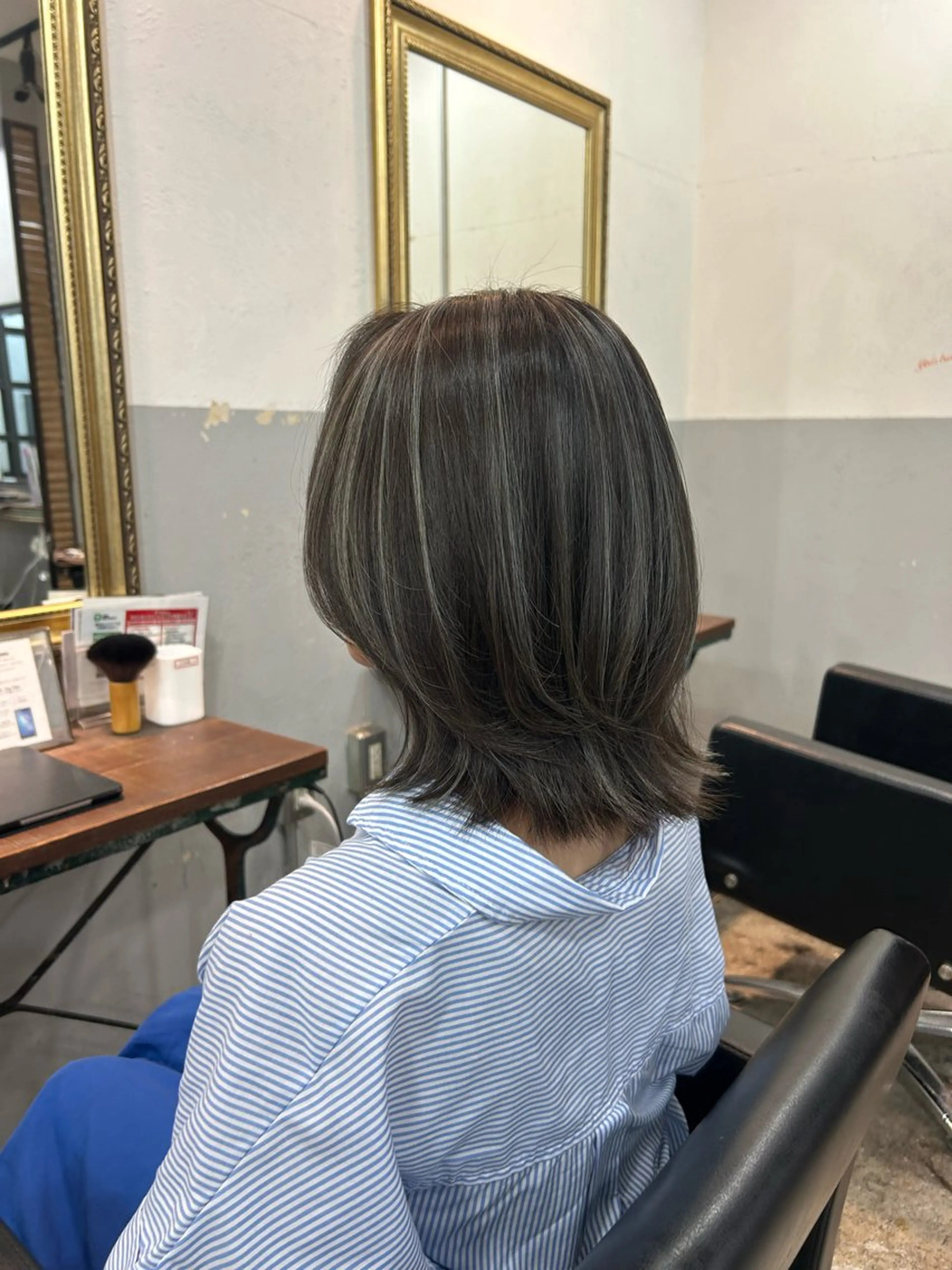 ミディアム ハイライト SITY.天神大名【シティ】所属・🦋mamiya🦋 カットモデル募集のヘアスタイル