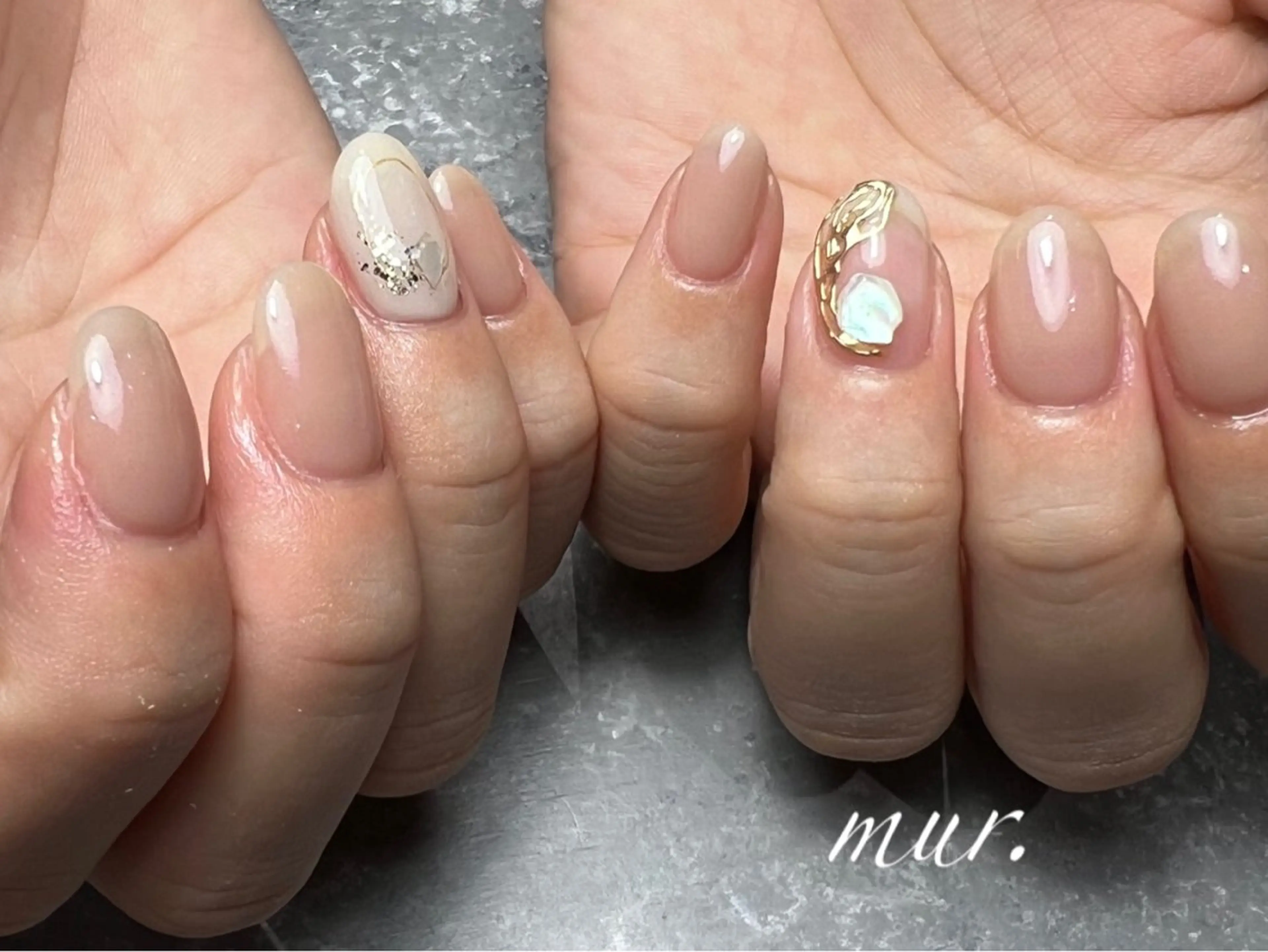 ネイル アートネイル ジェルネイル 韓国ネイル ラメ(グリッター) ミラーネイル nailsalon mur.のネイルデザイン