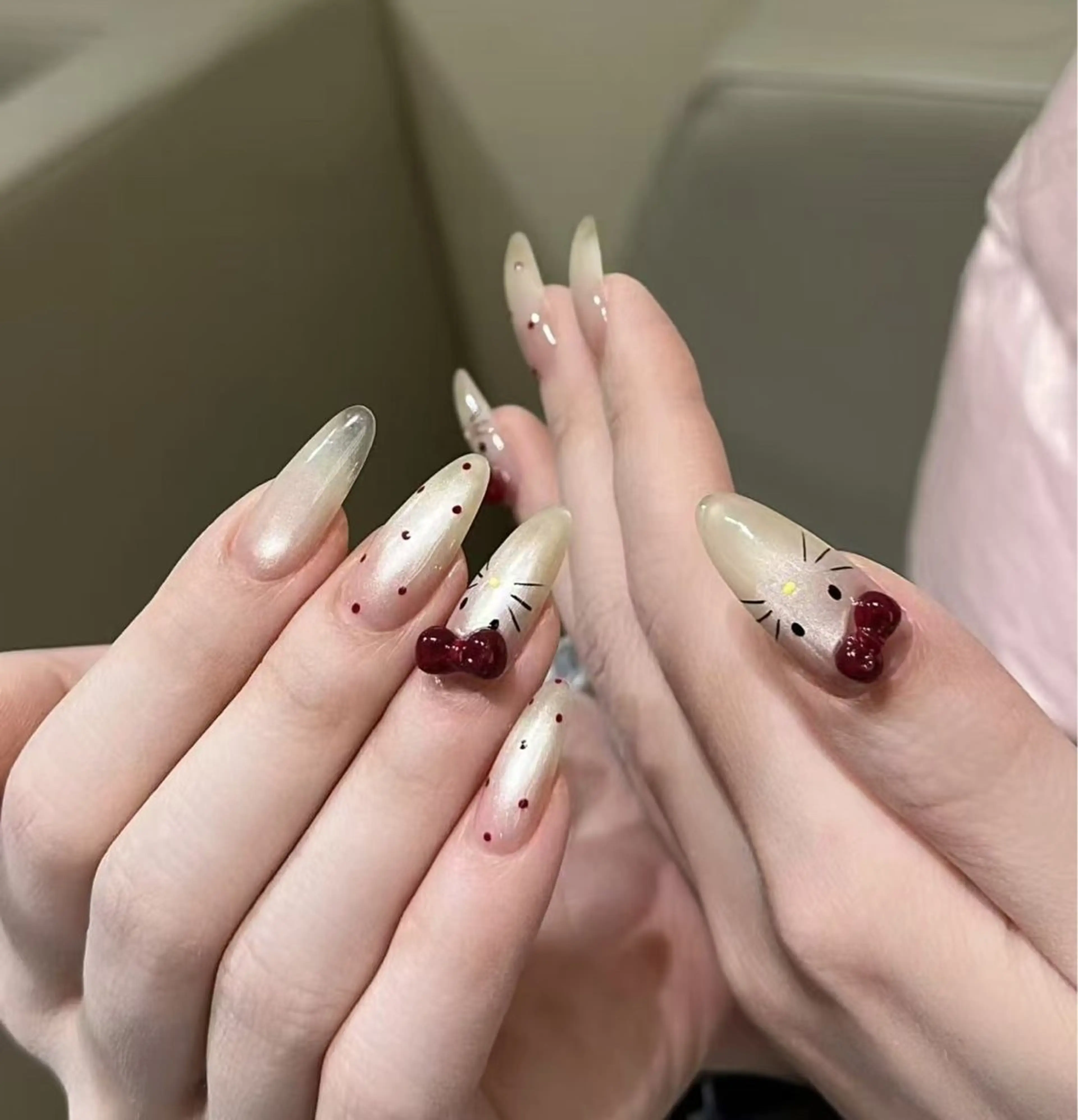 ネイル フラワーネイル フレンチネイル ジェルネイル ガラスフレンチ ハート ハンドネイル BabyYouMi ねねのネイルデザイン