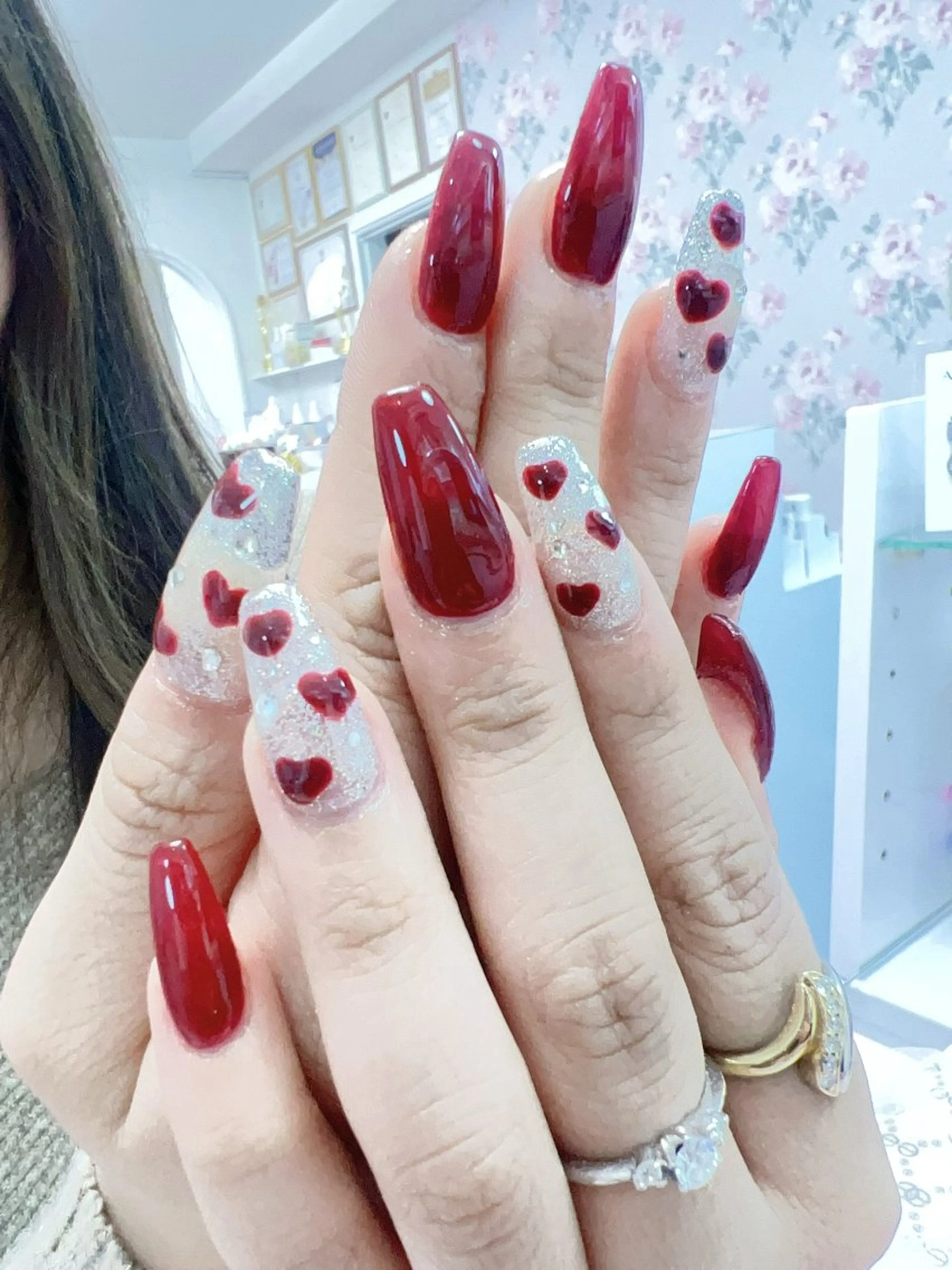 長さだし　シンプル持ち込みデザイン(3D、特殊アート、痛ネイル不可)パーツ2個付きの写真