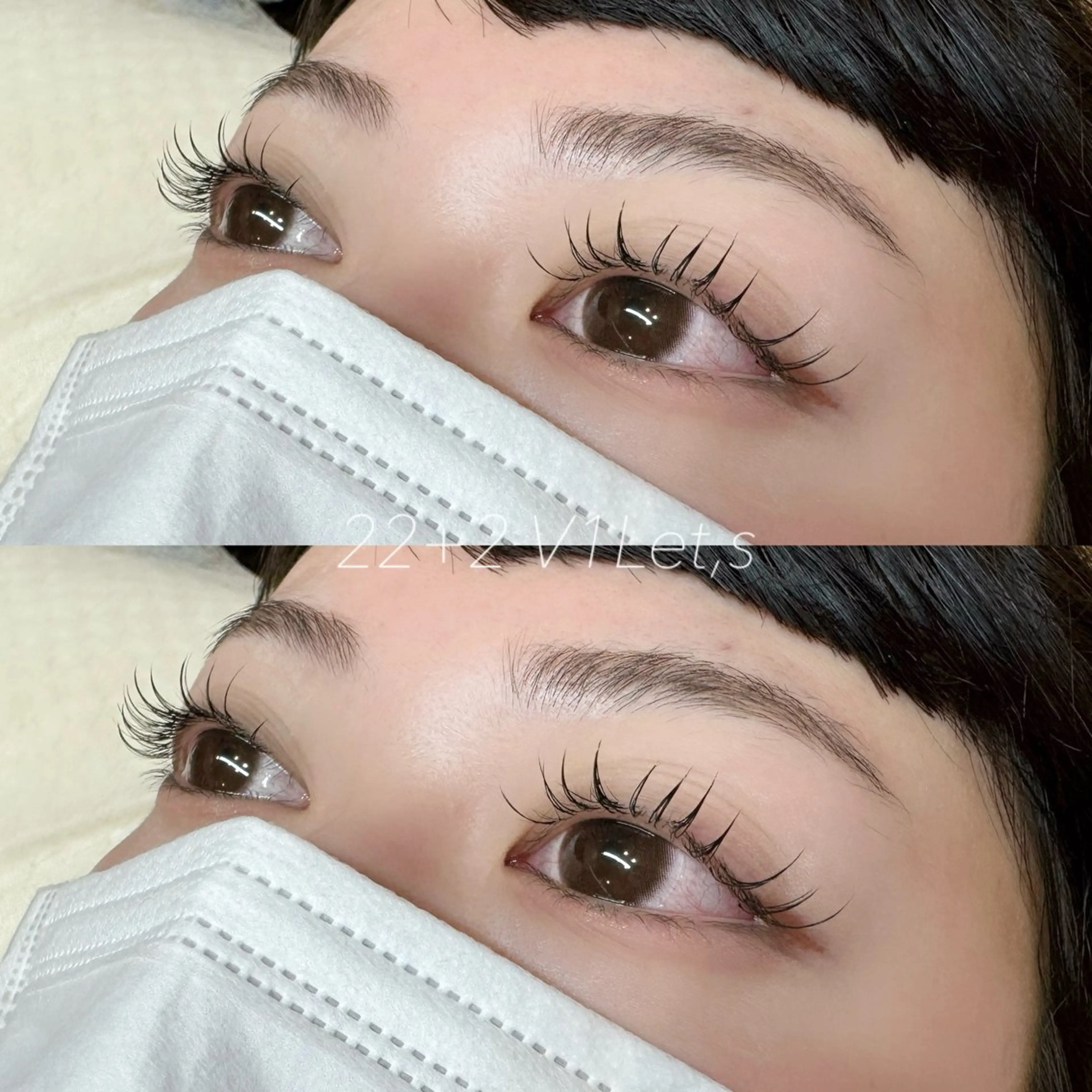 マツエク・マツパ フラットラッシュ [古町]22+2 V1Let,s Eyebrow&Eye所属・22+2 V1Let 🌙 Rikaのマツエク・マツパデザイン