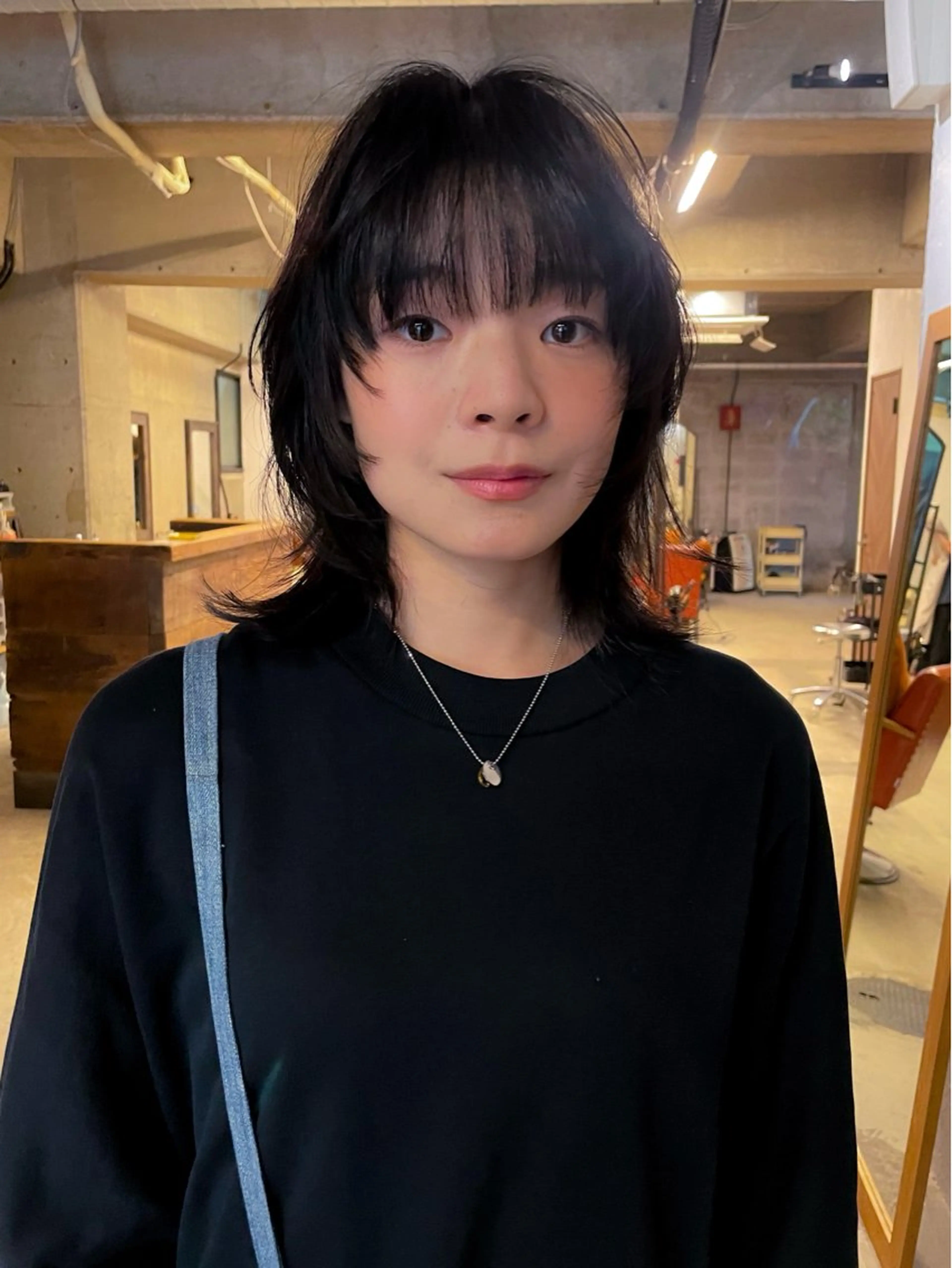 ミディアム カラー パーマ/レイヤー 岩山丈一郎のヘアスタイル