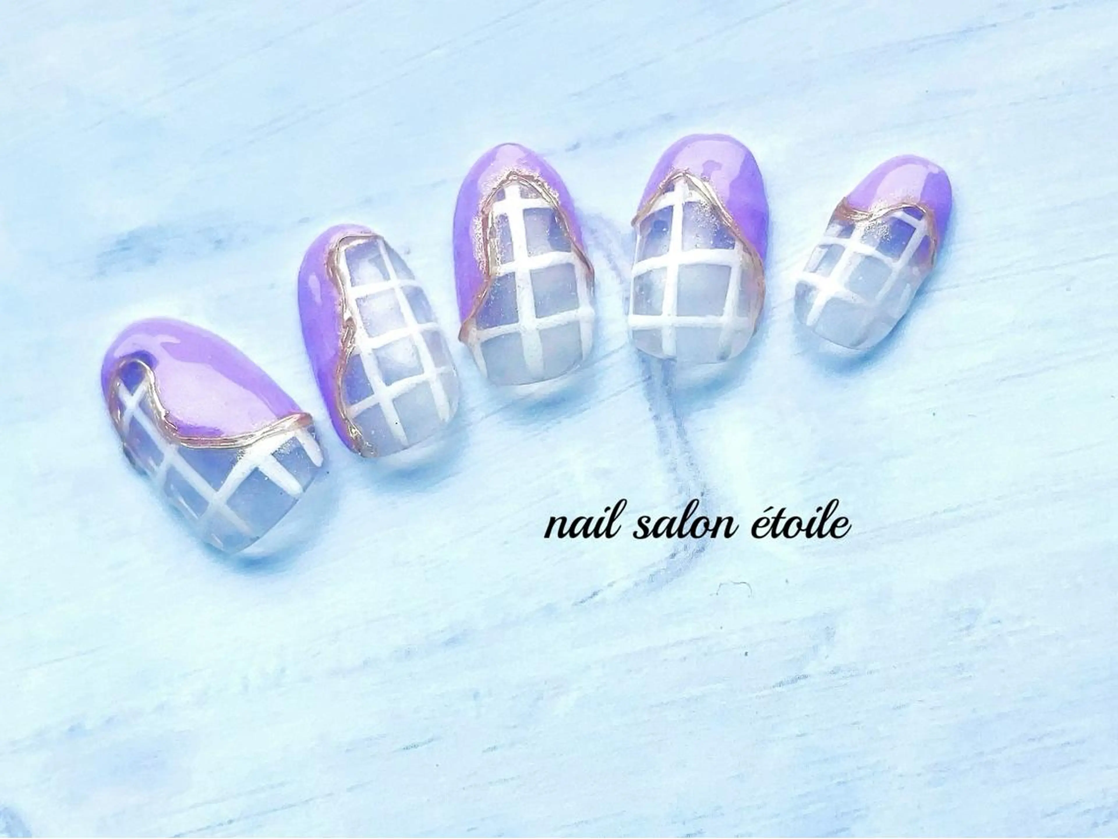 ネイル ジェルネイル ニュアンスネイル パステルネイル パープル ハンドネイル nail salon étoileのネイルデザイン