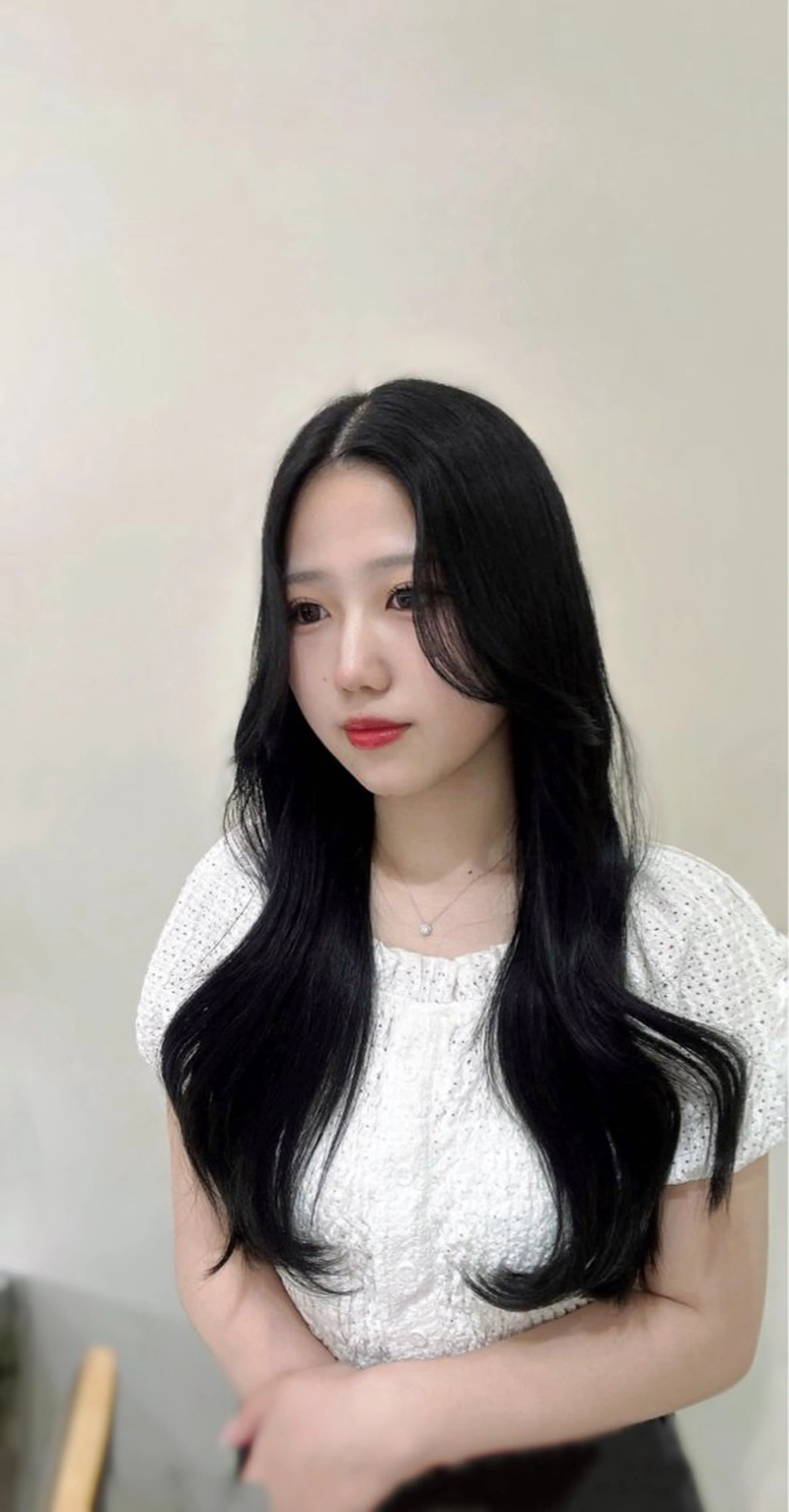 ロング パーマ 髪質改善 縮毛矯正 ストレートパーマ 韓国レイヤー/酸性 ストレート/髪質改善のヘアスタイル