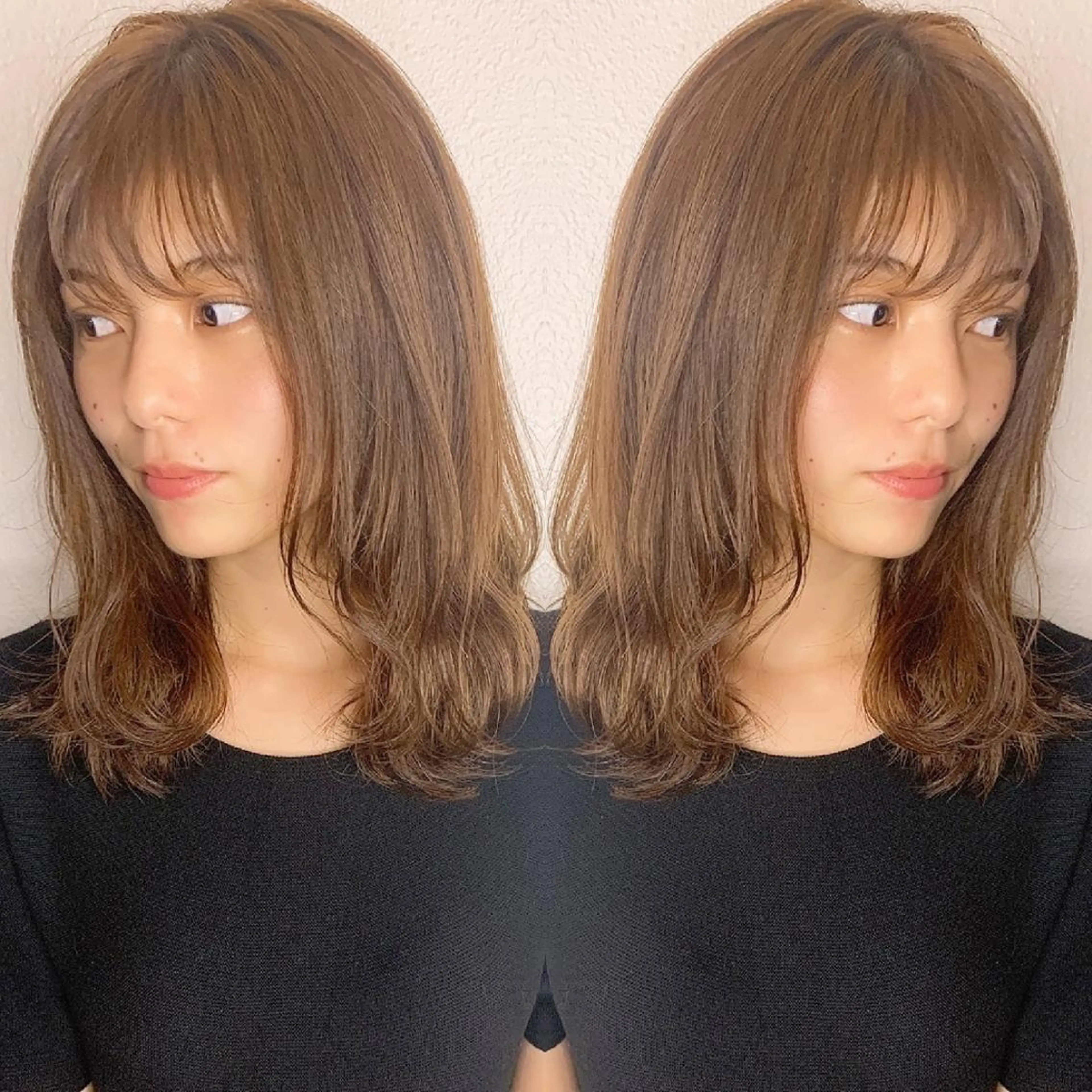 ミディアム カラー ヘアアレンジ ベージュカラー ブリーチ 透明感カラー カット ヘアカラー 竹内啓太 ボブのヘアスタイル