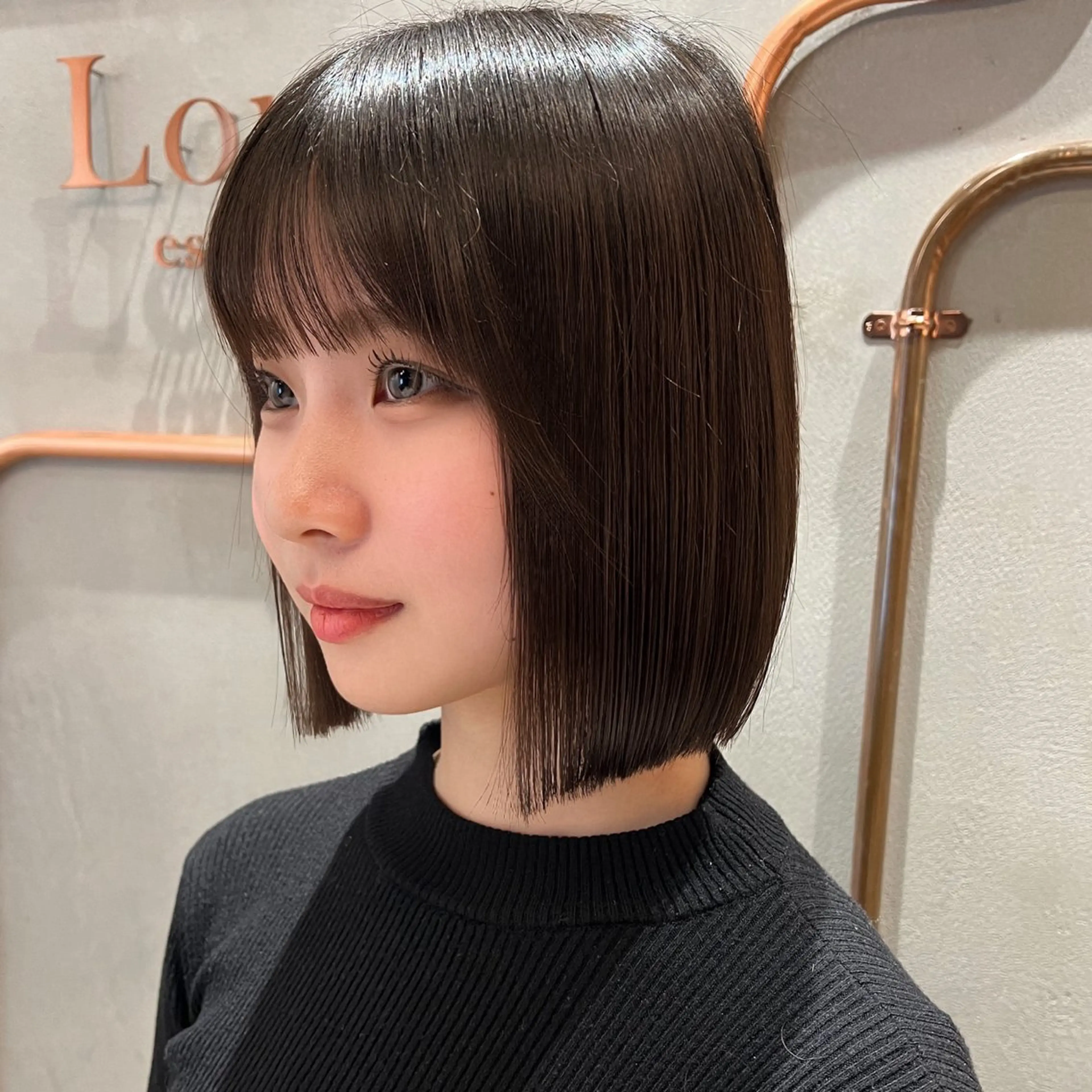 ショート カラー カット トリートメント ボブ/巻ける縮毛矯正 /韓国レイヤーはなのヘアスタイル