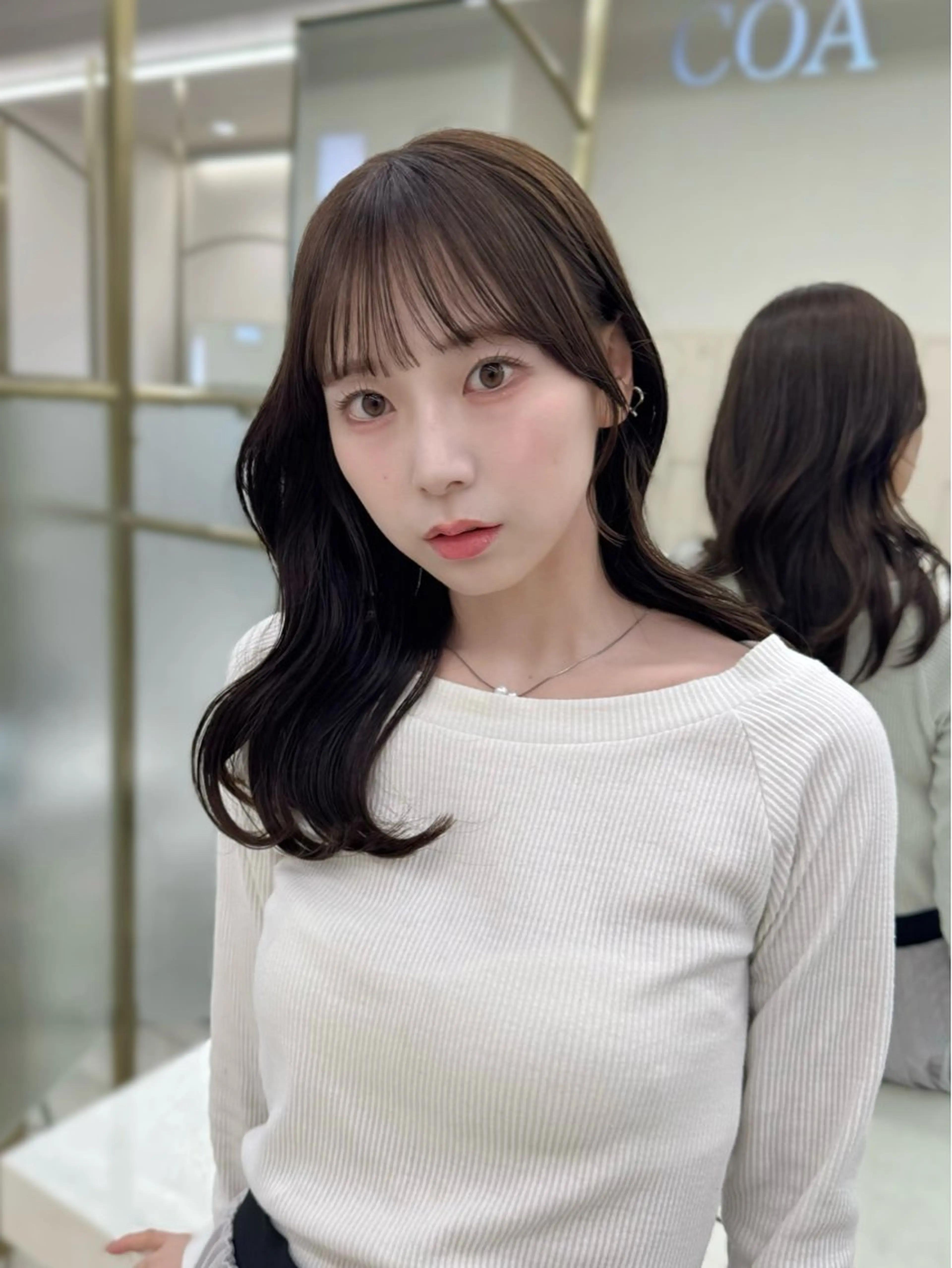 ミディアム カラー カット ヘアカラー COA GINZA 空也/前髪/顔まわりのヘアスタイル