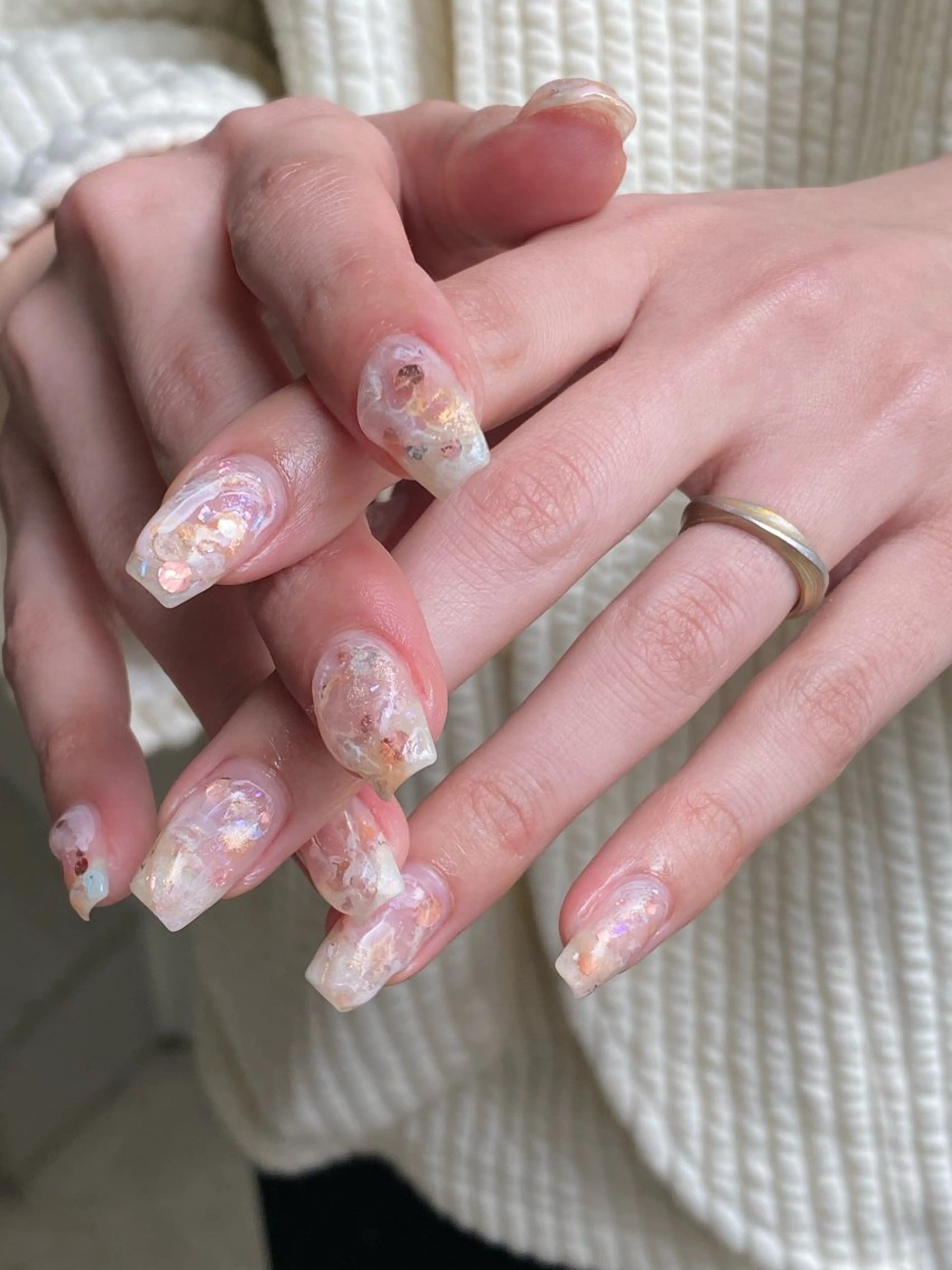 ネイル 成人式 フラッシュネイル フレンチネイル ジェルネイル 卒業式 ハンドネイル 草加ニュアンスネイル 🌚hersのネイルデザイン