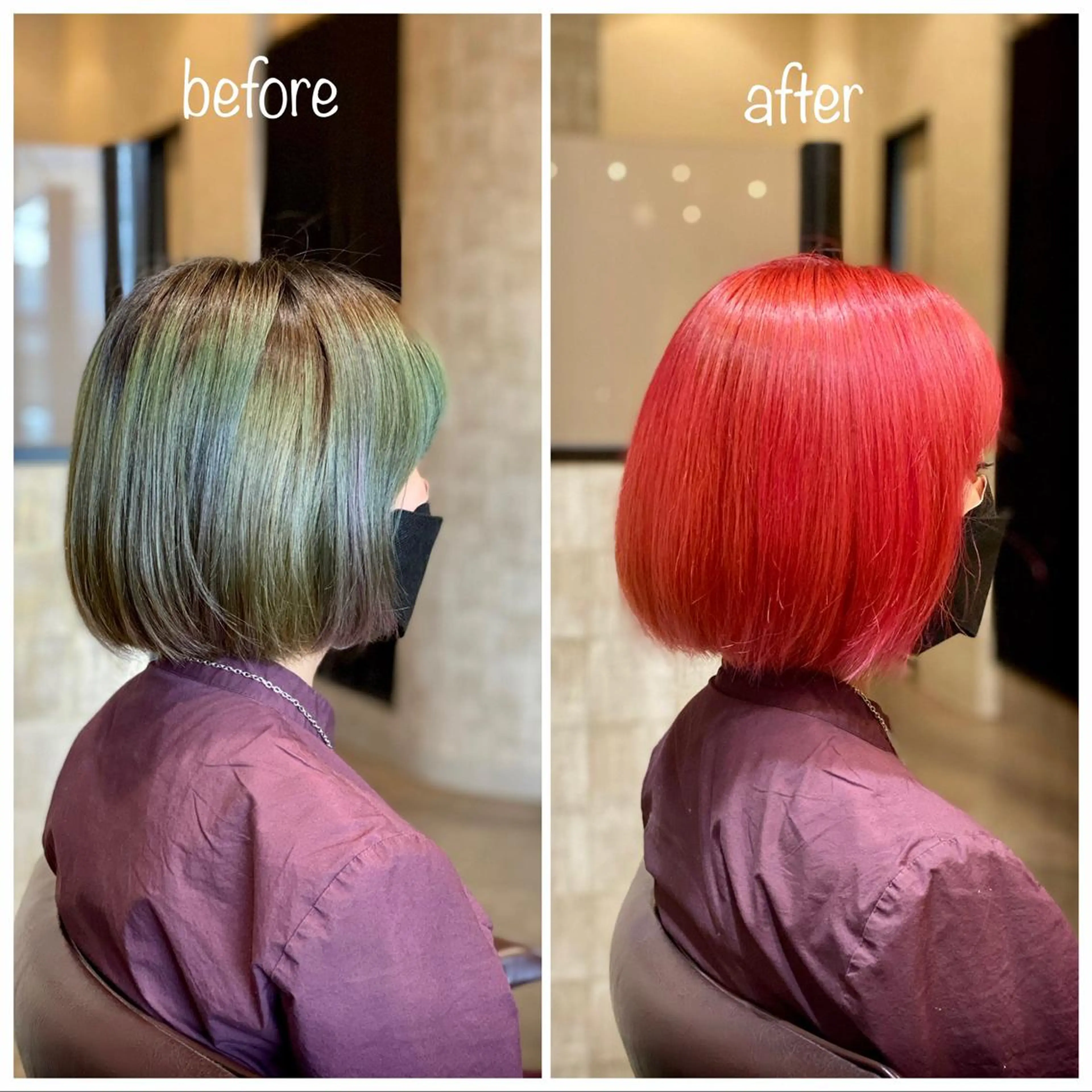 カット＋ケアブリーチ1回＋ANAPカラートリートメント全体の写真