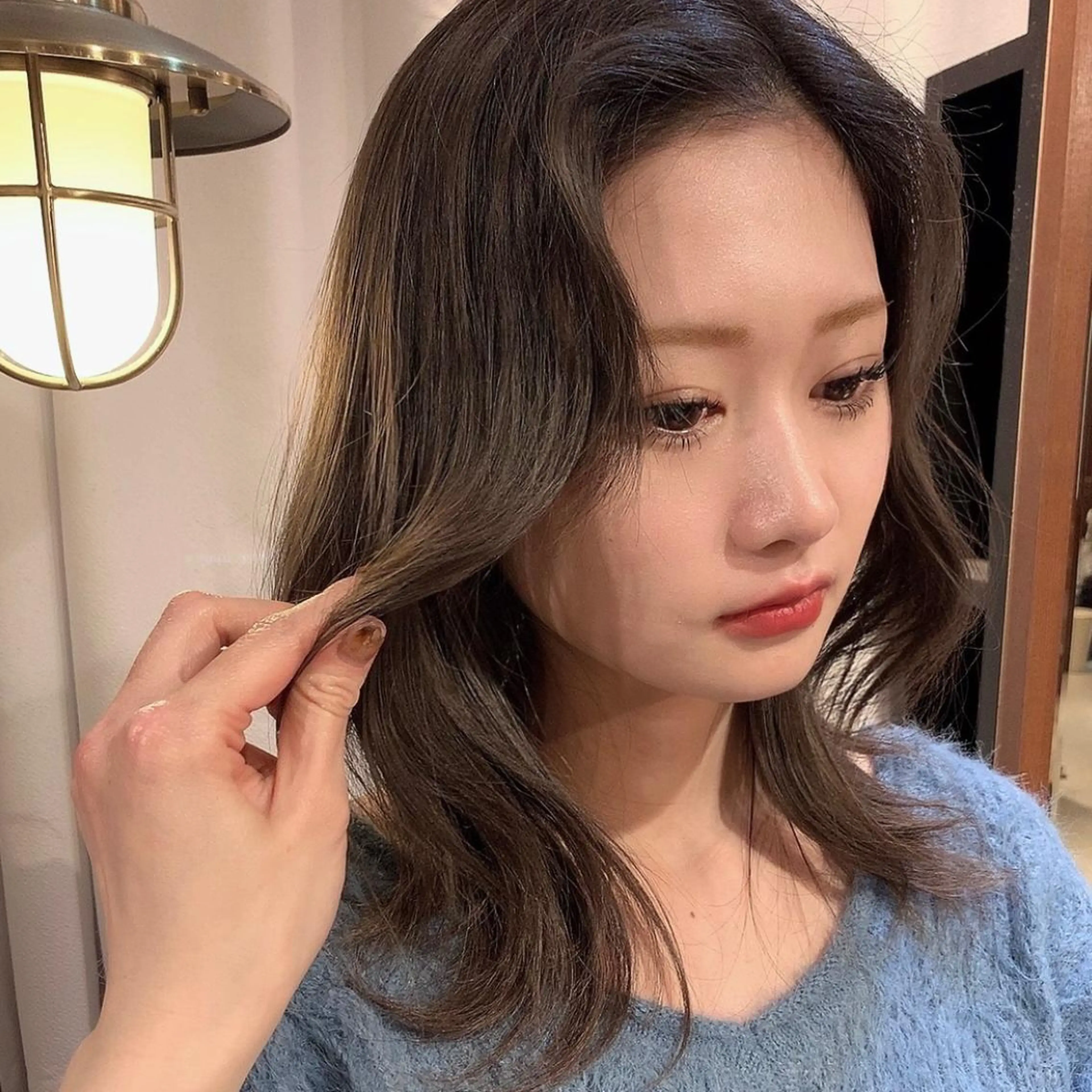 ミディアム カラー ヘアアレンジ maoブリーチ無し 似合わせカラーのヘアスタイル