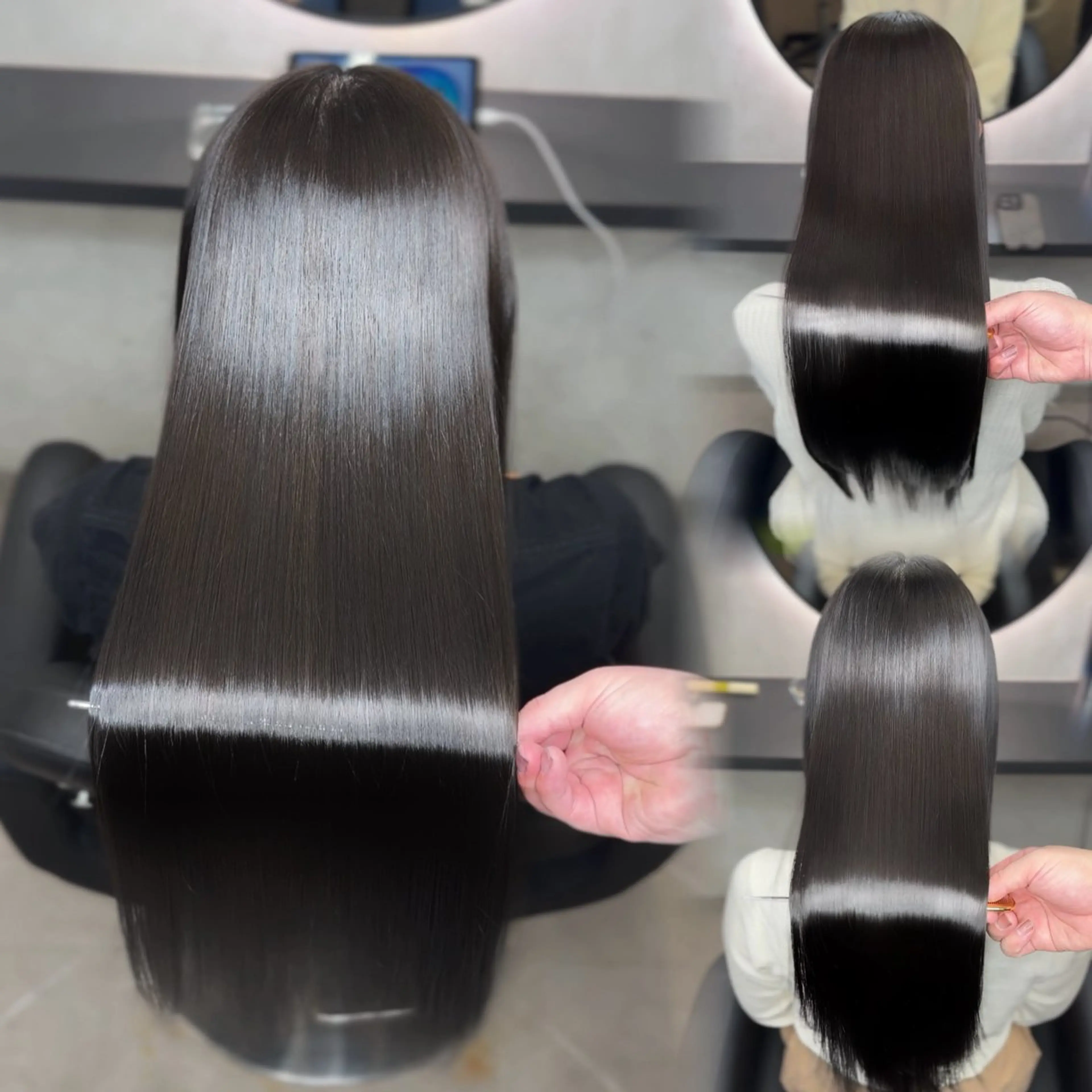 ロング 髪質改善 縮毛矯正 カット ヘアカラー 縮毛矯正 新宿/韓国風レイヤー 髪質改善/ジャッキーのヘアスタイル