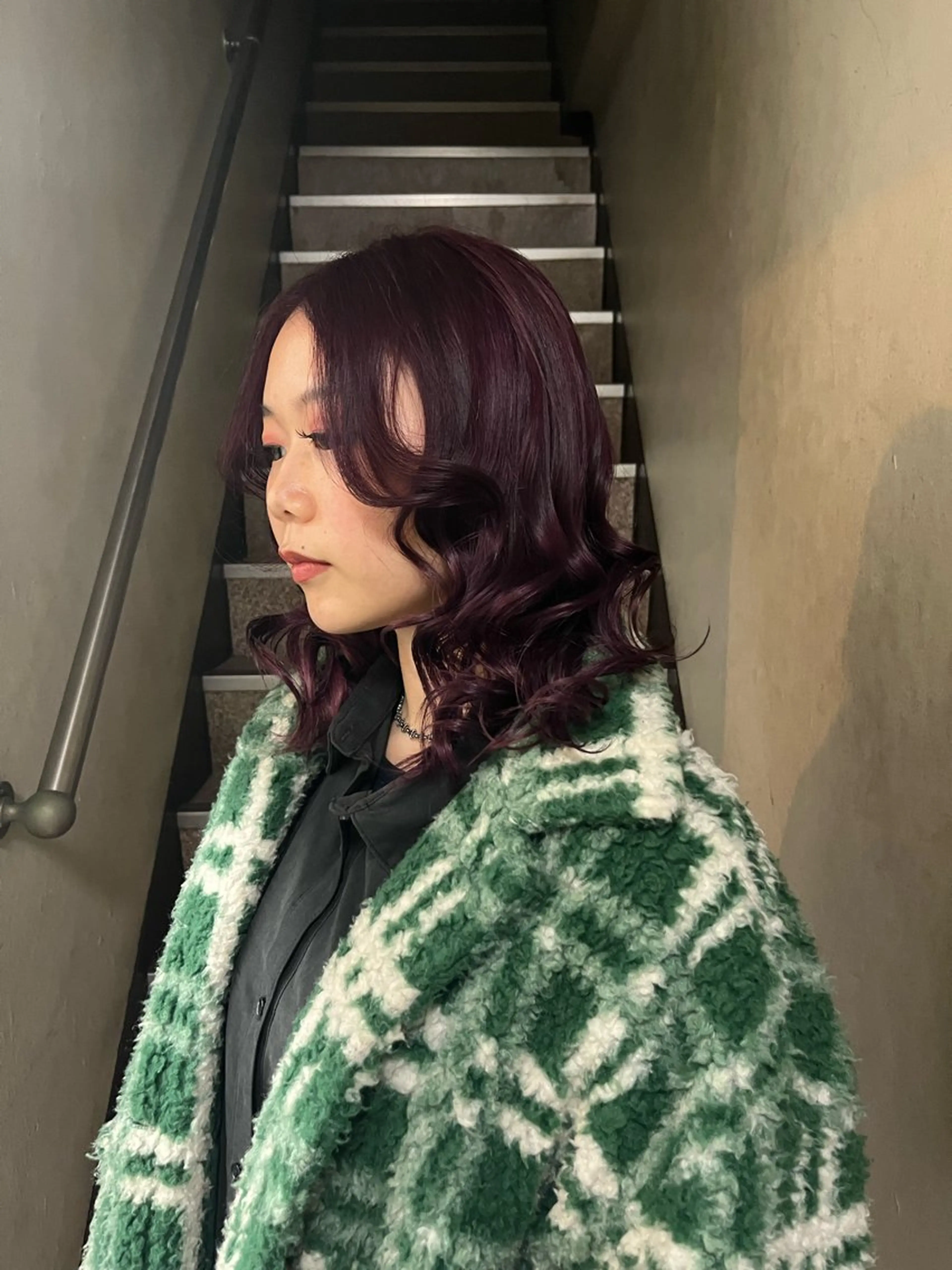 カラー モモ/心斎橋/レイヤ ーカット/艶カラーのヘアスタイル