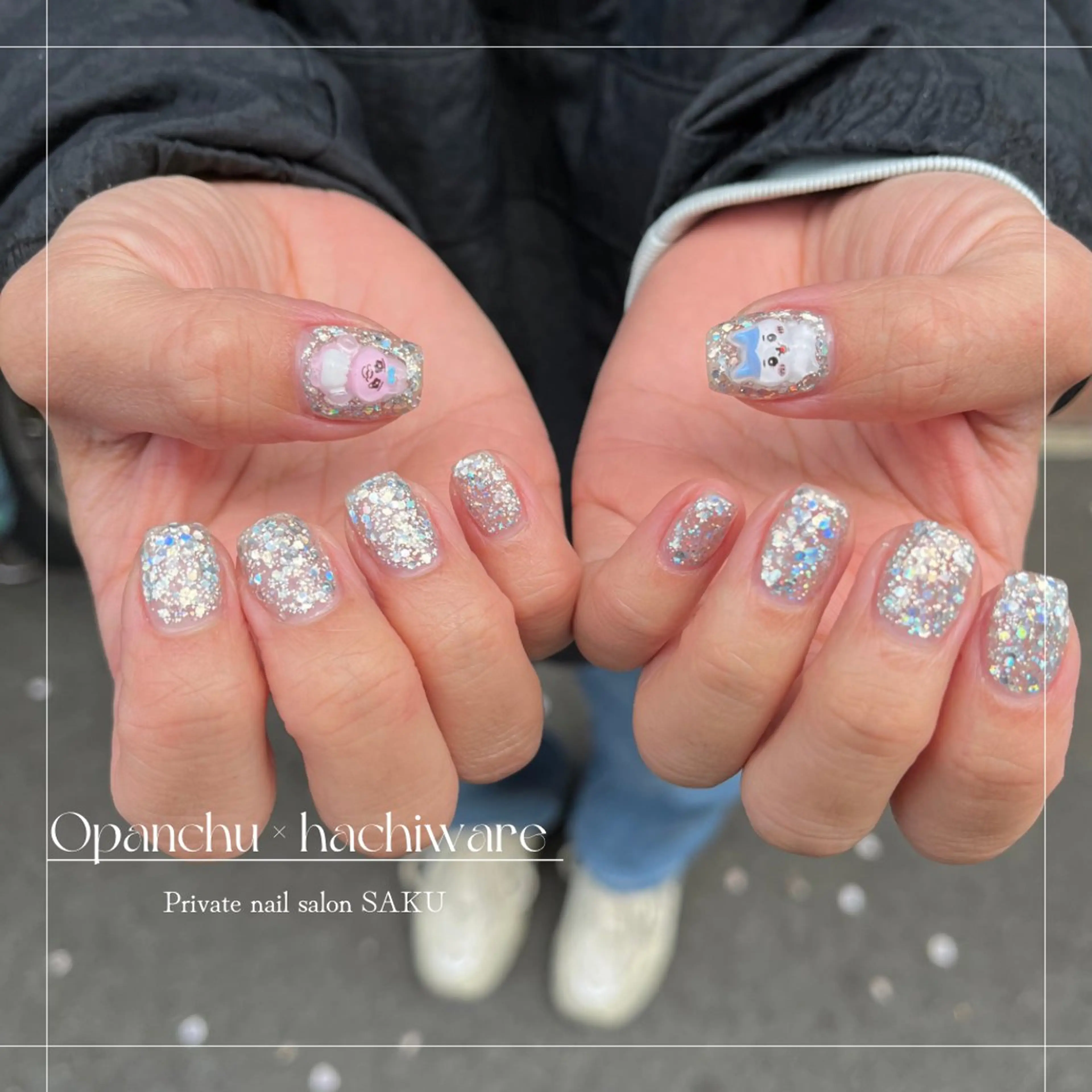 ネイル ラメ(グリッター) ハンドネイル SAKU  nail[サクネイル]所属・SAKU nail 作島茜のネイルデザイン