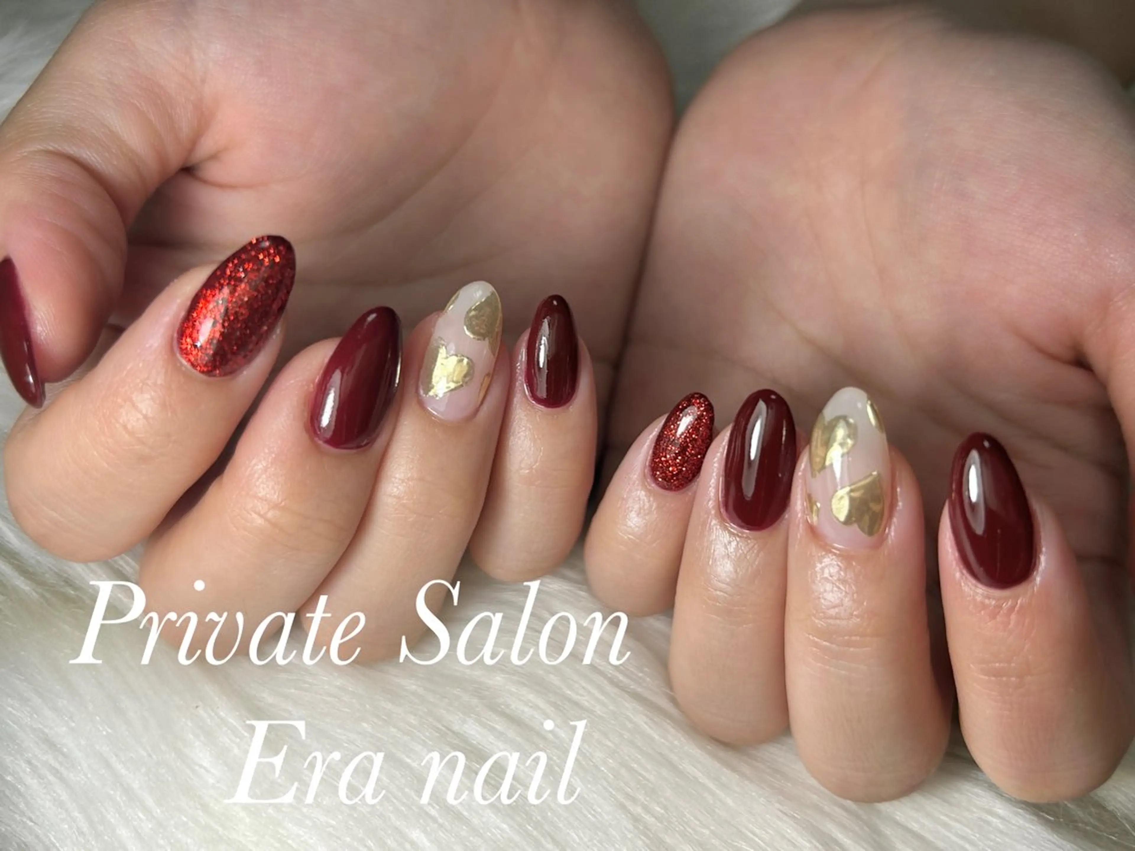 ネイル ハート ミラーネイル ハンドネイル Era nailのネイルデザイン