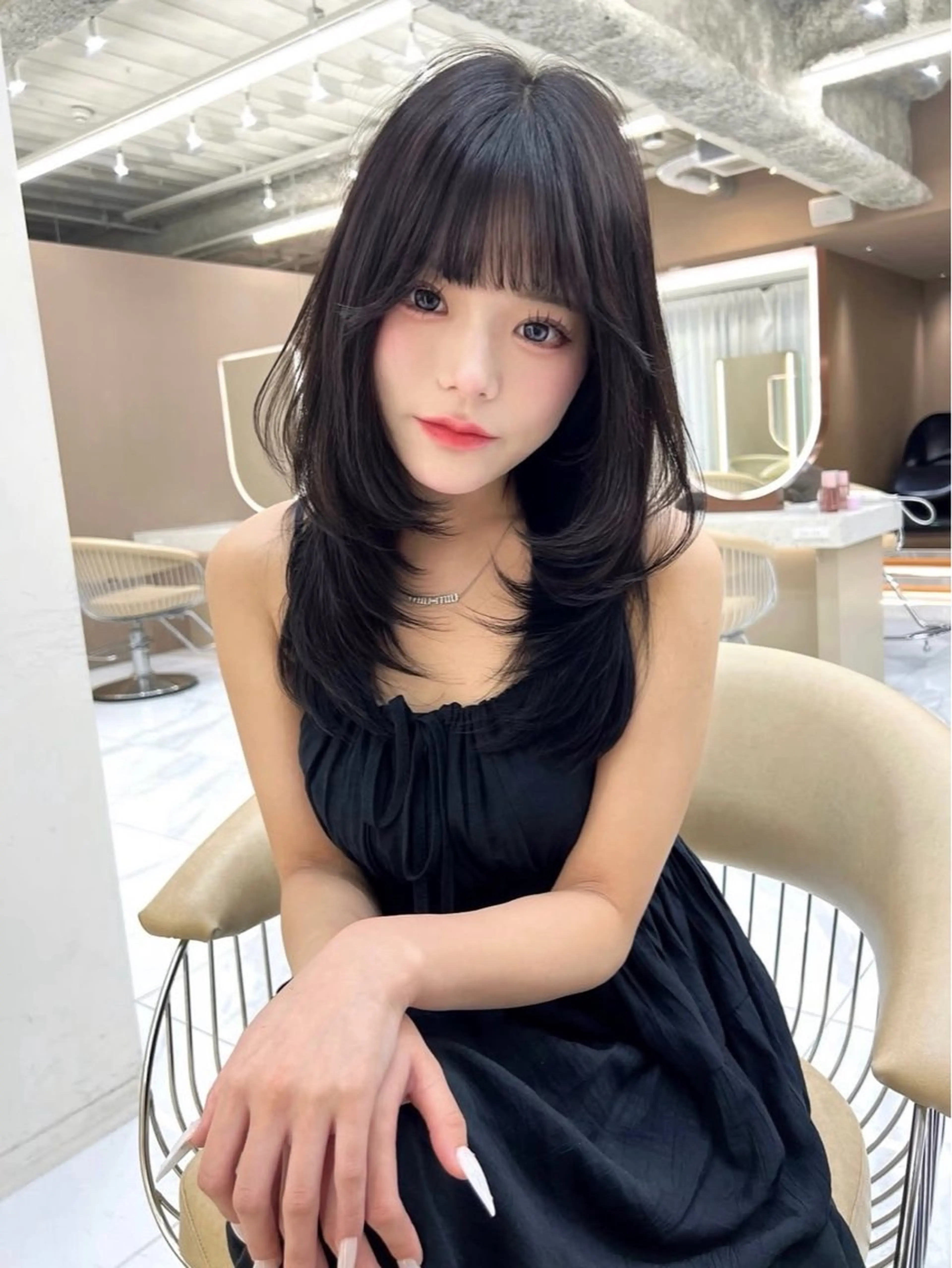 ロング カット ヘアカラー トリートメント ブリーチなし 透明感カラー/松沢のヘアスタイル