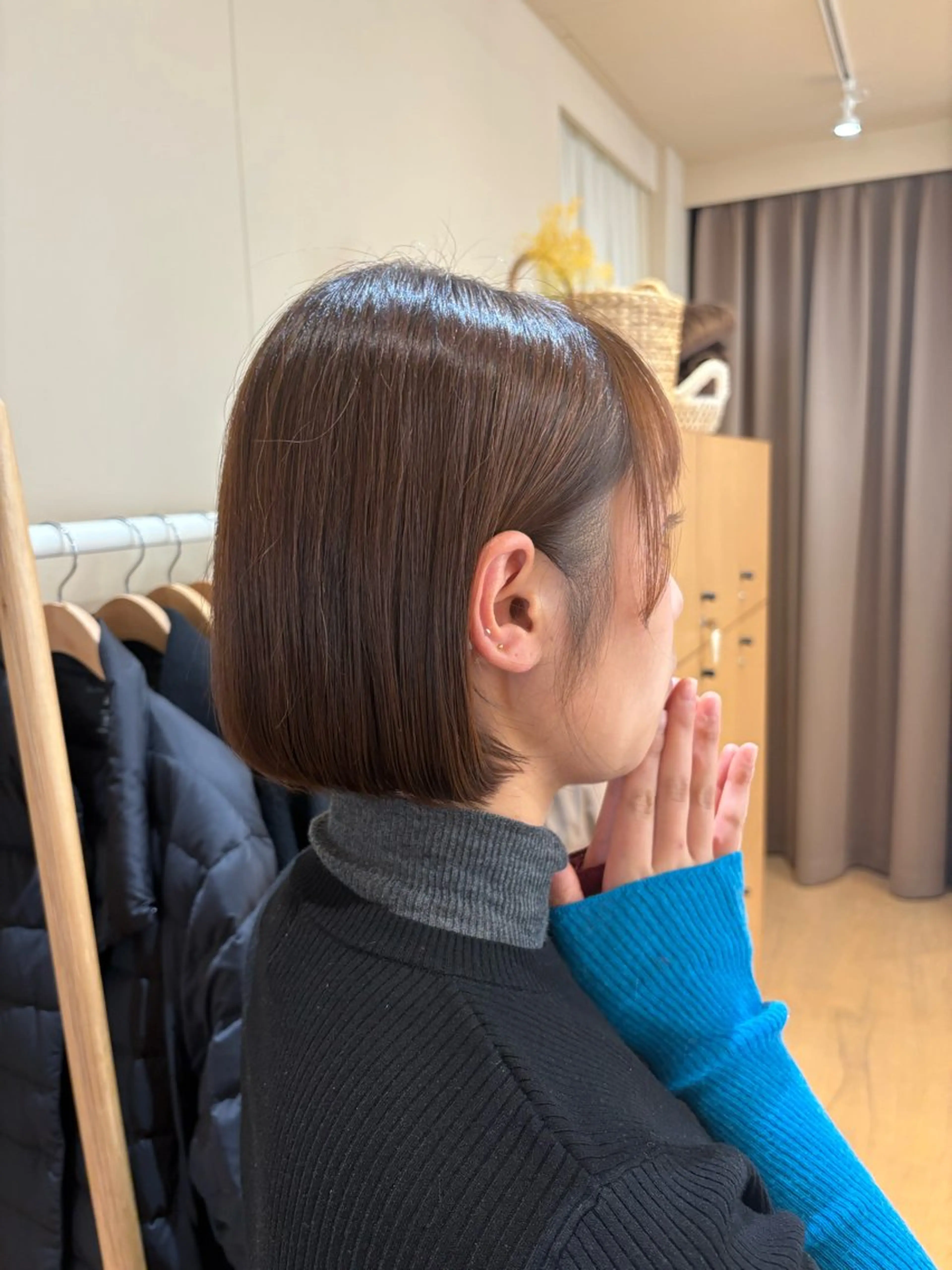 ショート ボブ カット 暖色＊ベージュ ＊くらたあやかのヘアスタイル