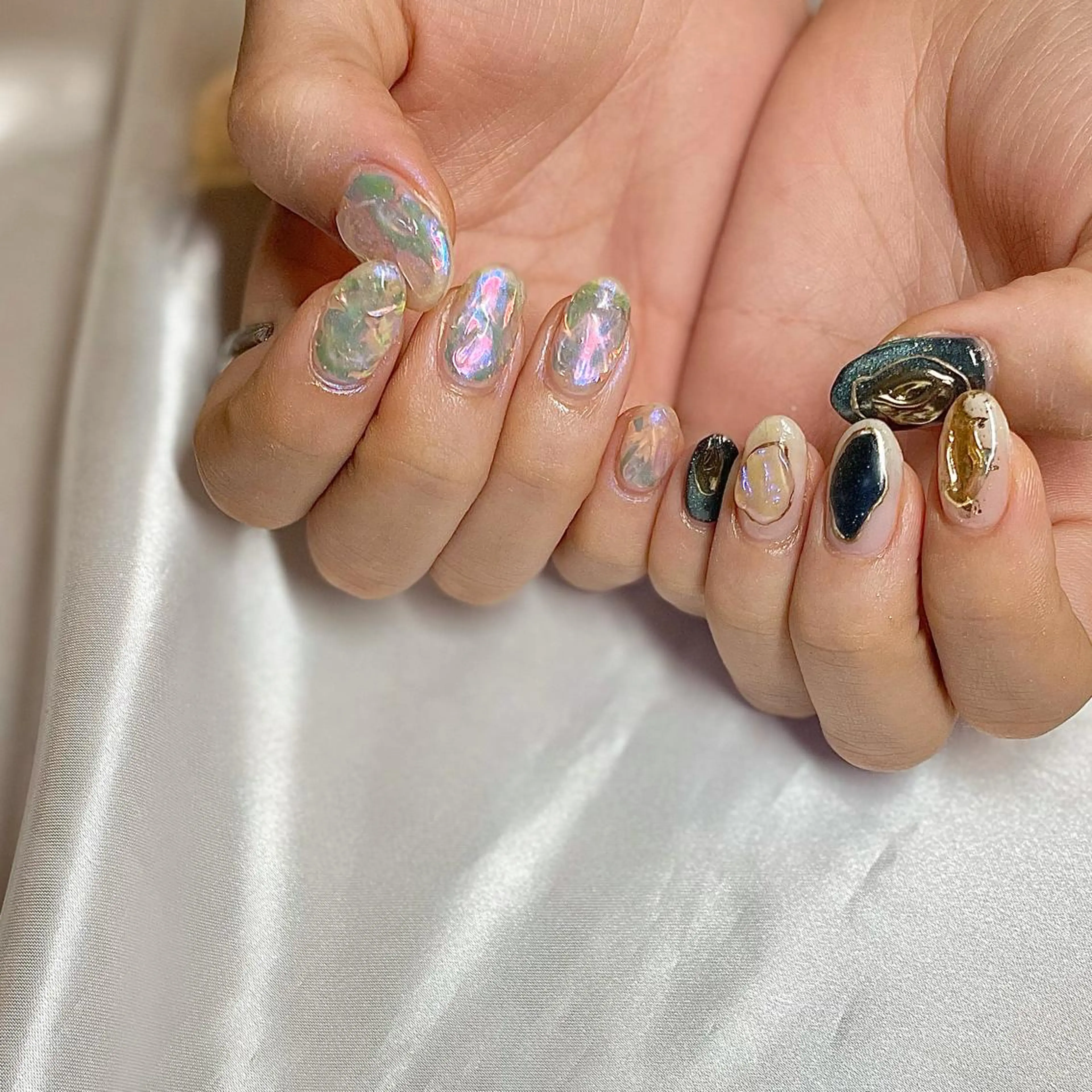 ミディアム カラー パーマ ヘアアレンジ メンズ キッズ ネイル マツエク・マツパ マグネットネイル nail&eye Aoのマツエク・マツパデザイン