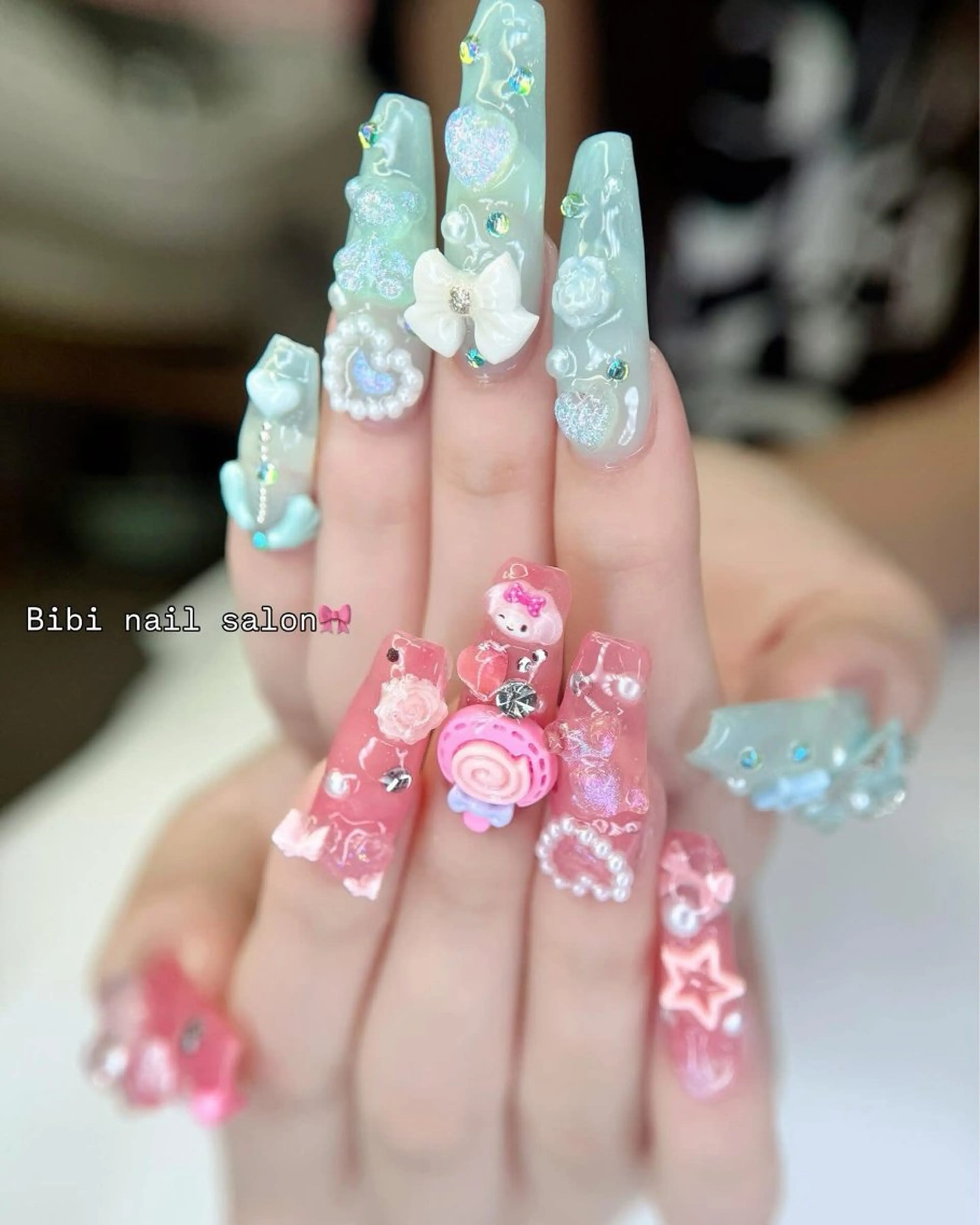 セミロング ハンドネイル Bibi beauty spa Osaka所属・Chann Channのネイルデザイン