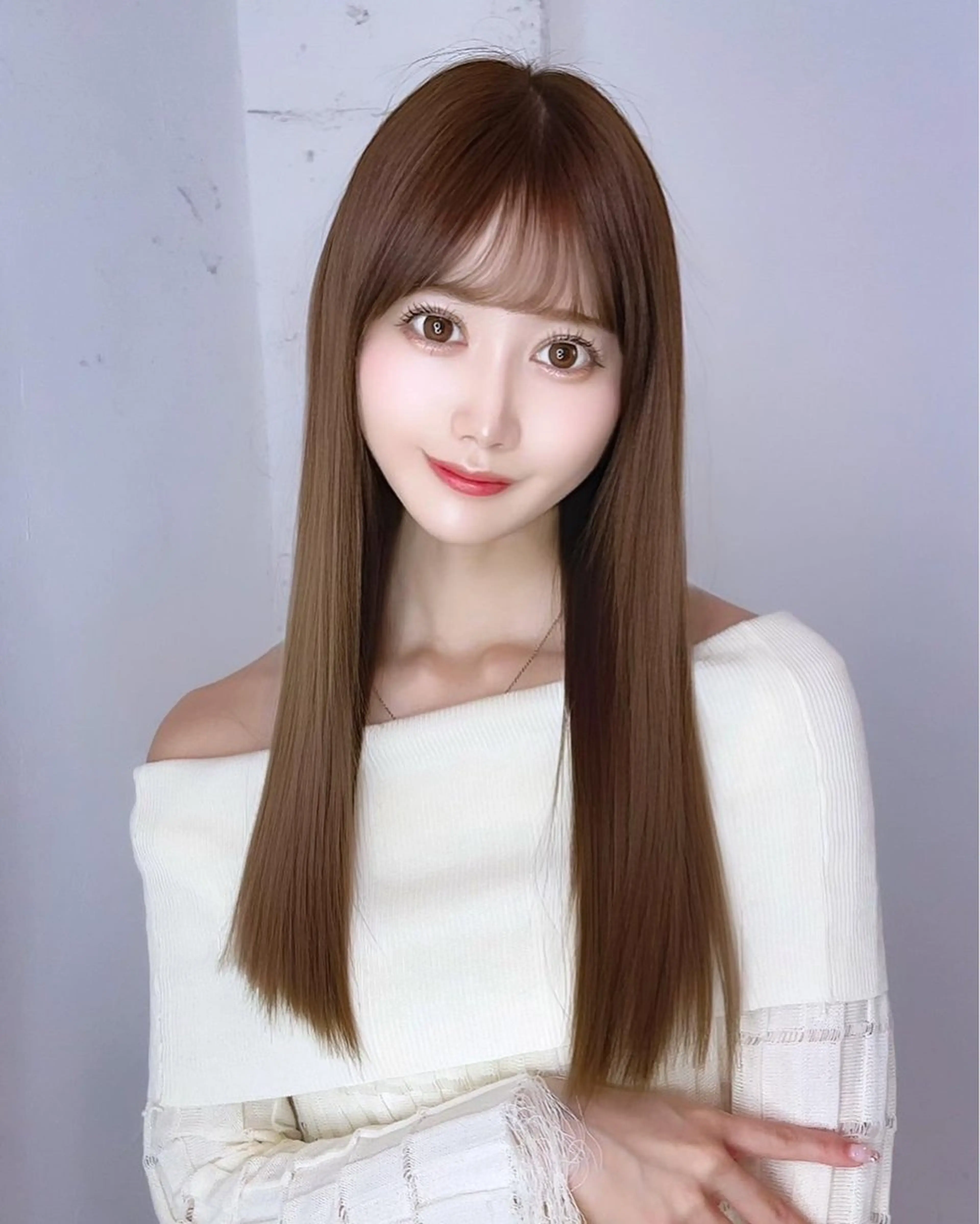 セミロング カット トリートメント 韓国ヘア🇰🇷 YURIYAのヘアスタイル