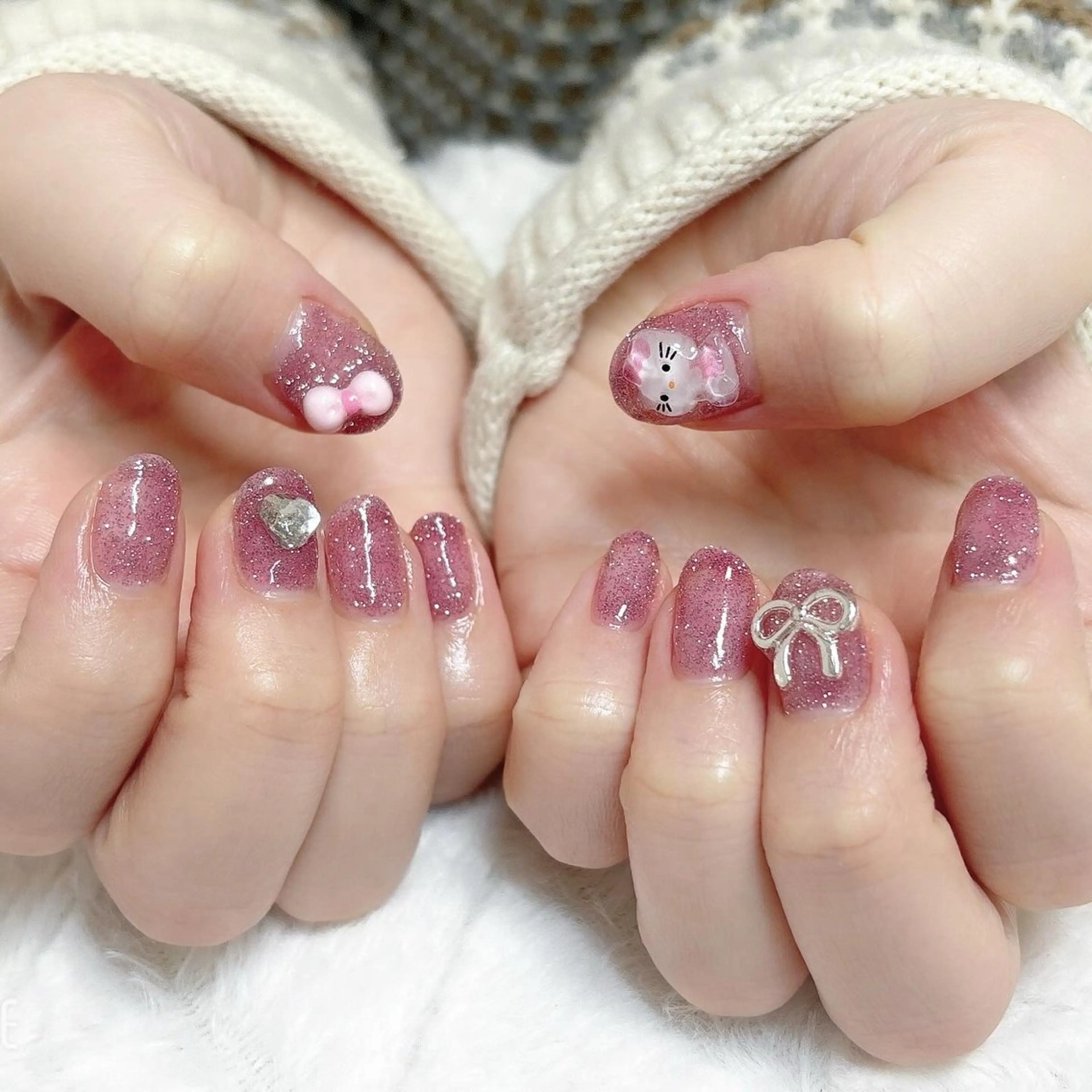 ネイル フラッシュネイル ラメ(グリッター) ワンカラーネイル nail salon はるりのネイルデザイン
