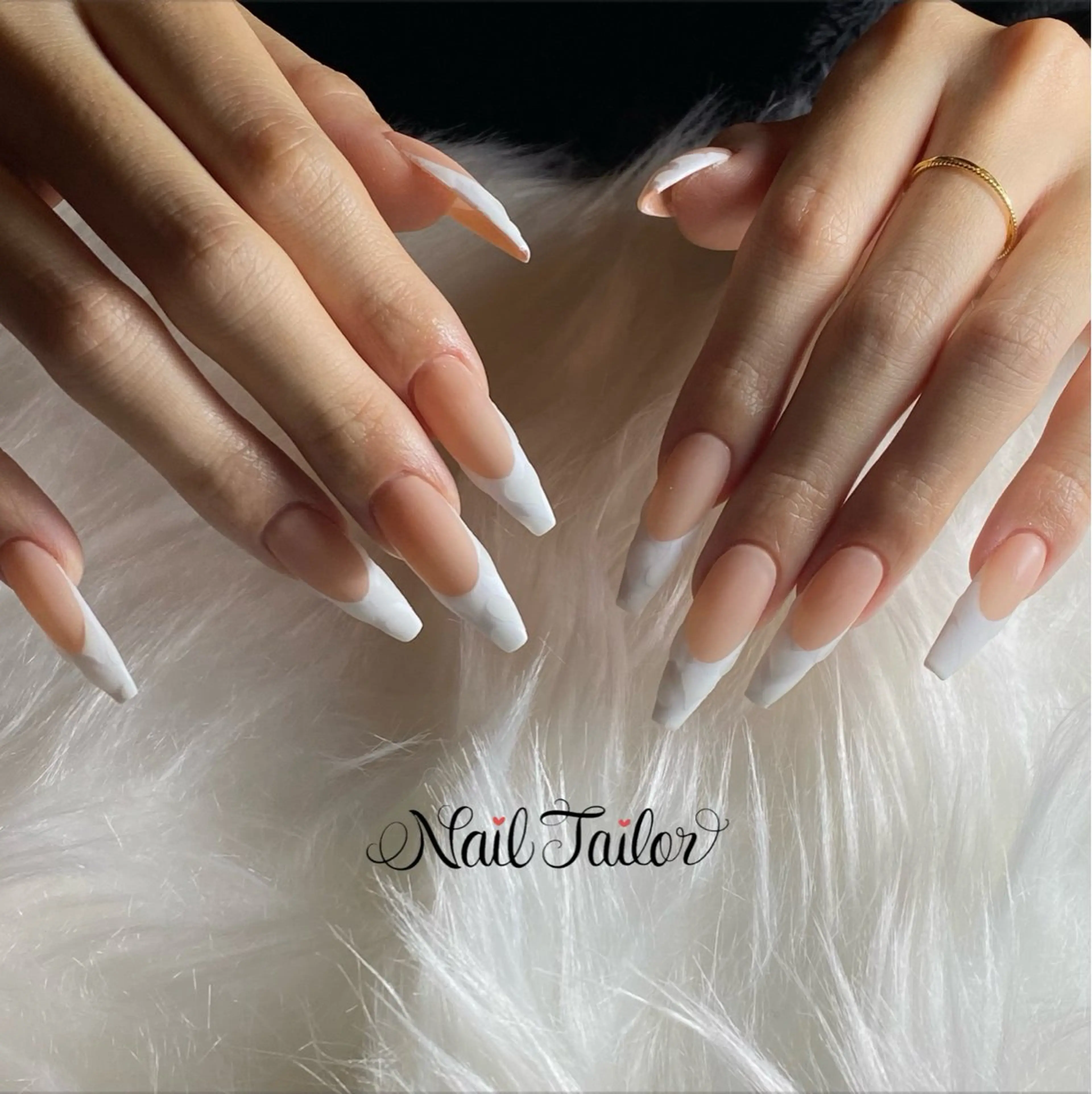 ネイル 長さ出し フレンチネイル マットネイル スカルプネイル ハンドネイル 〜Nail Tailor〜　ネイルテイラー所属・NailTailor ネイルテイラーのネイルデザイン