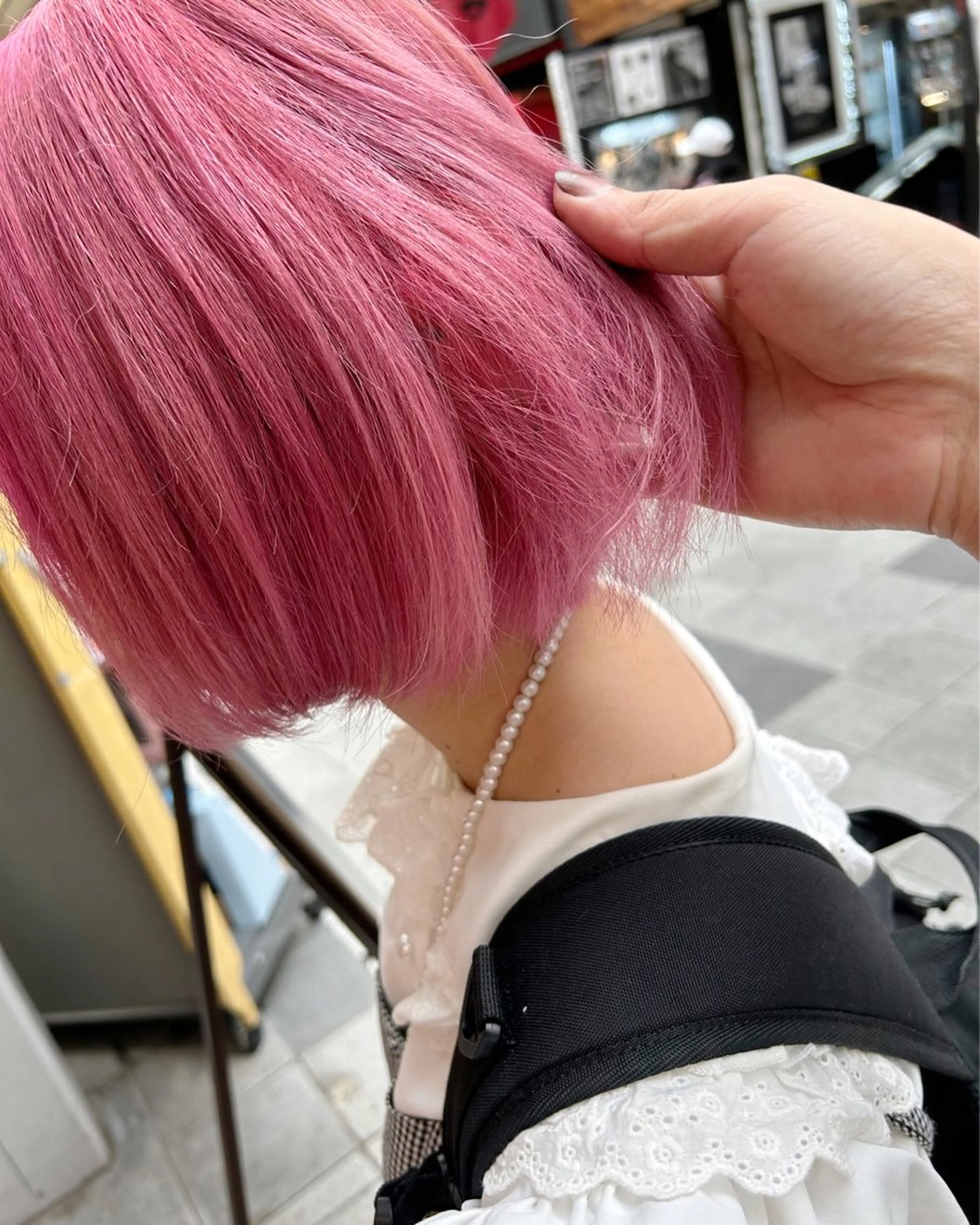 ショート カラー ヘアアレンジ ピンクカラー トリートメント カット ヘアカラー 今村公介 ブリーチ特化、派手髪のヘアスタイル