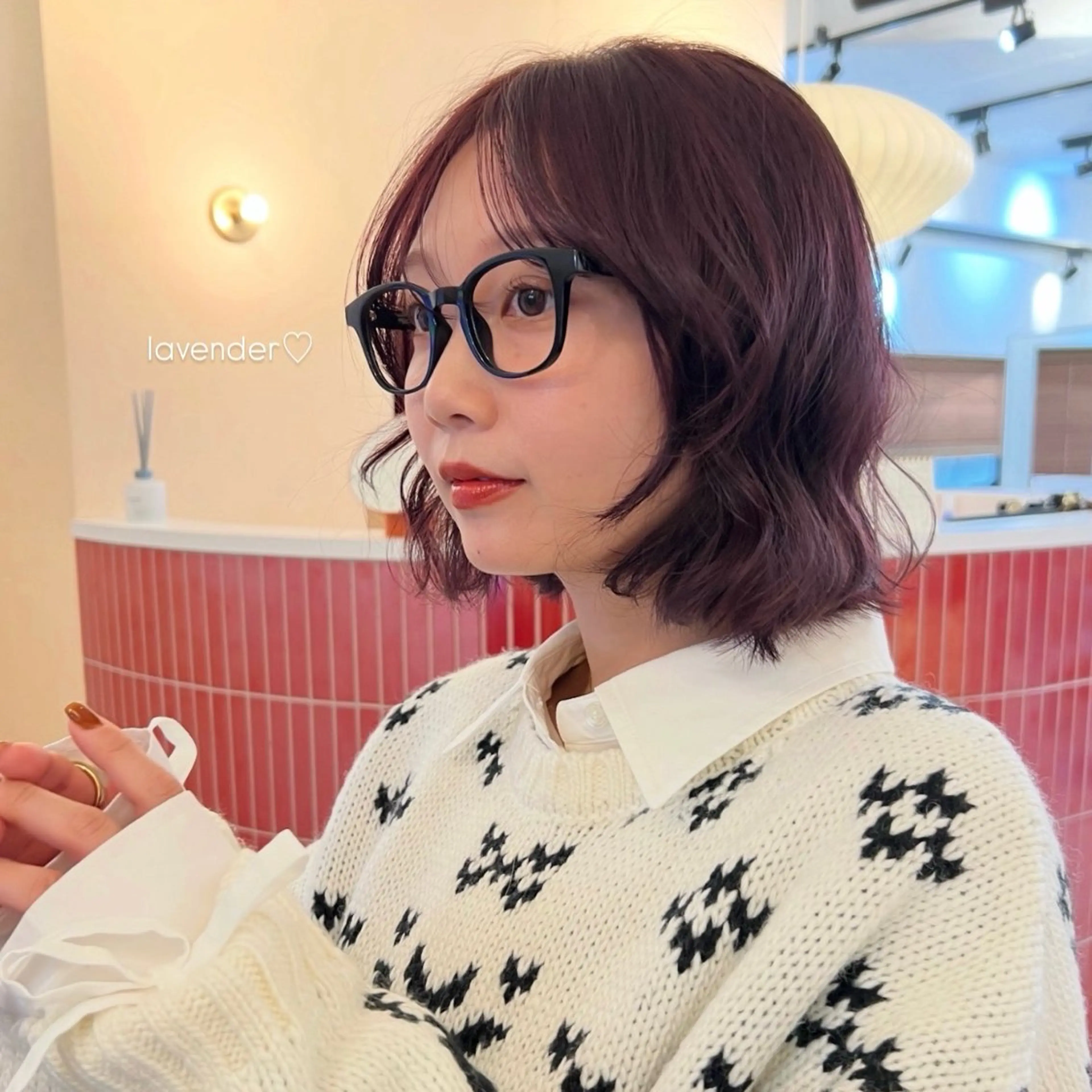 ショート カラー ブリーチ ダブルカラー ラベンダーカラー ブリーチなしカラー 🩰暖色/おベージュ /ayano🥣🫧のヘアスタイル