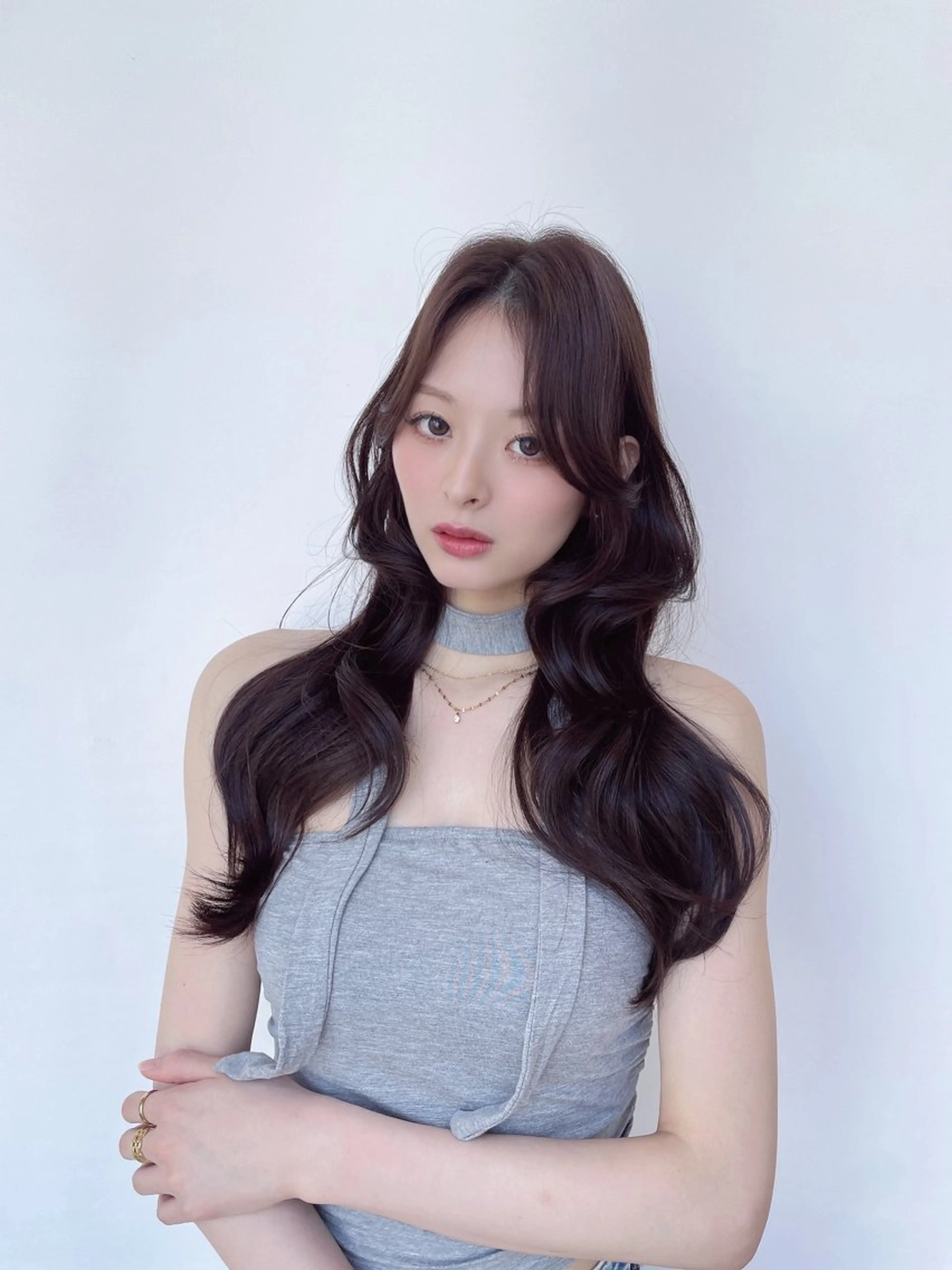 ロング カット ヘアカラー トリートメント 顔周り/透明感カラー /韓国ヘア/TAKUのヘアスタイル