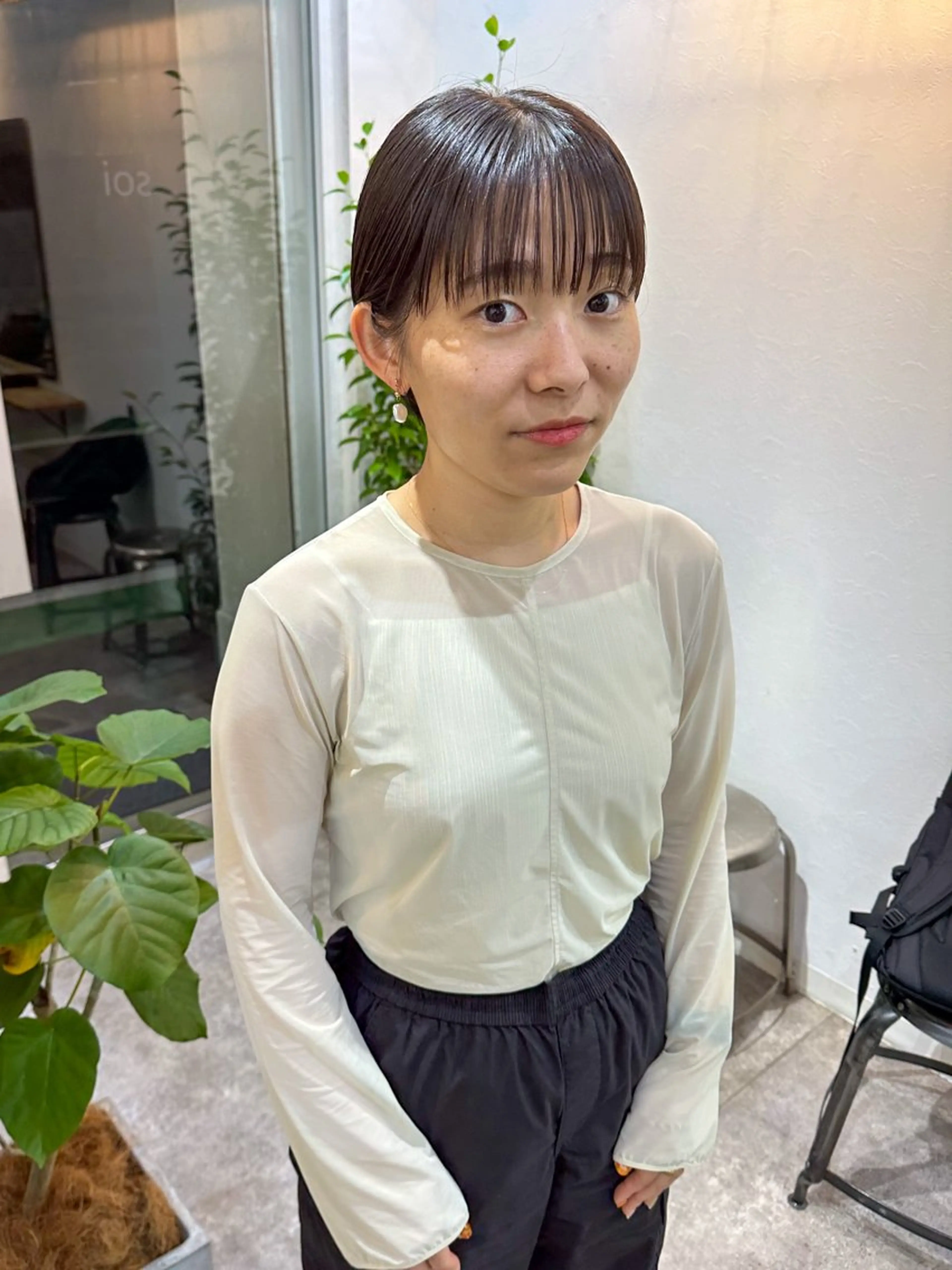 ショート カラー ショートヘア カット ヘアカラー トリートメント パーマ/透明感カラー /ボブ/吉田一生のヘアスタイル