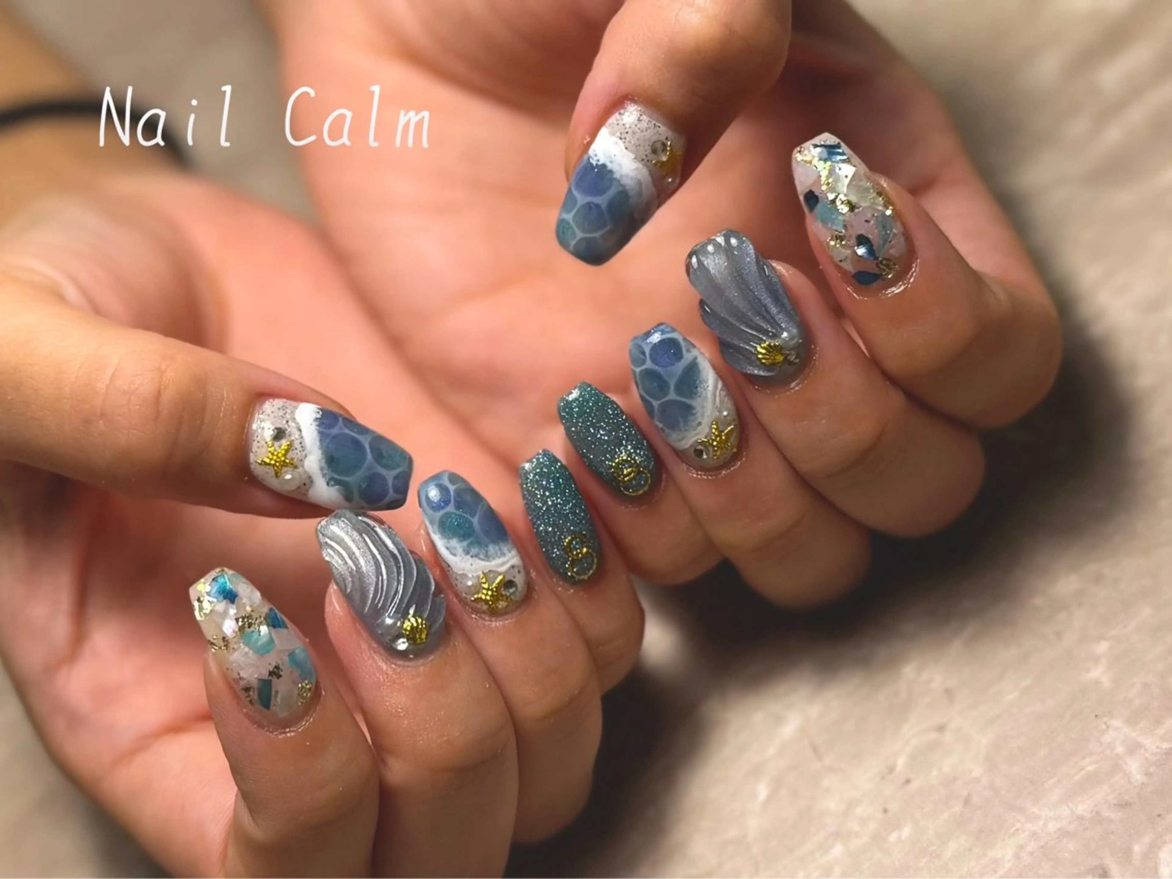ネイル 夏ネイル ハンドネイル Nail Calm所属・プライベートサロン Calmのネイルデザイン