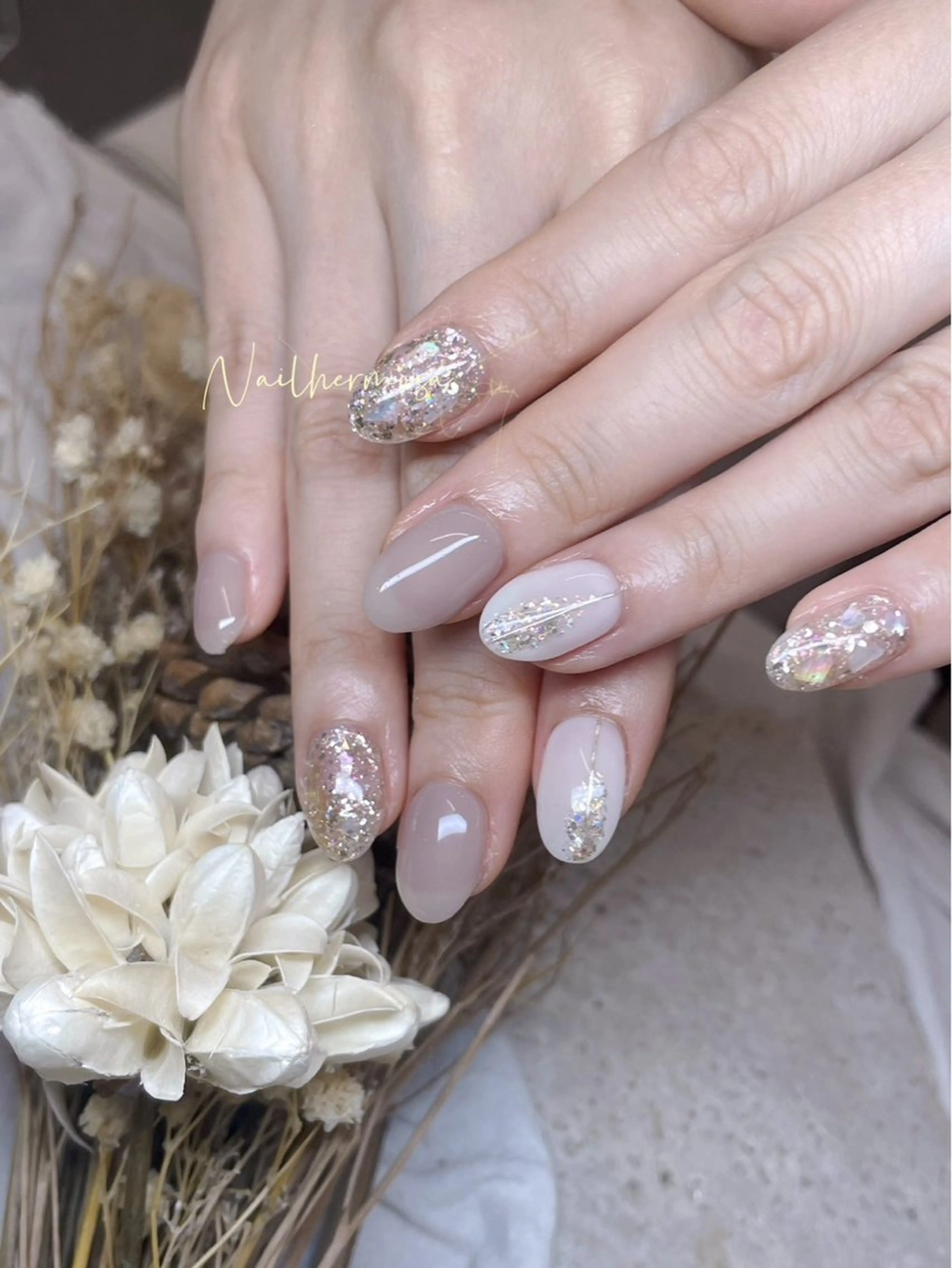 ネイル 長さ出し フラッシュネイル フットネイル ジェルネイル マグネットネイル ハンドネイル エルモサ YURIKAのネイルデザイン