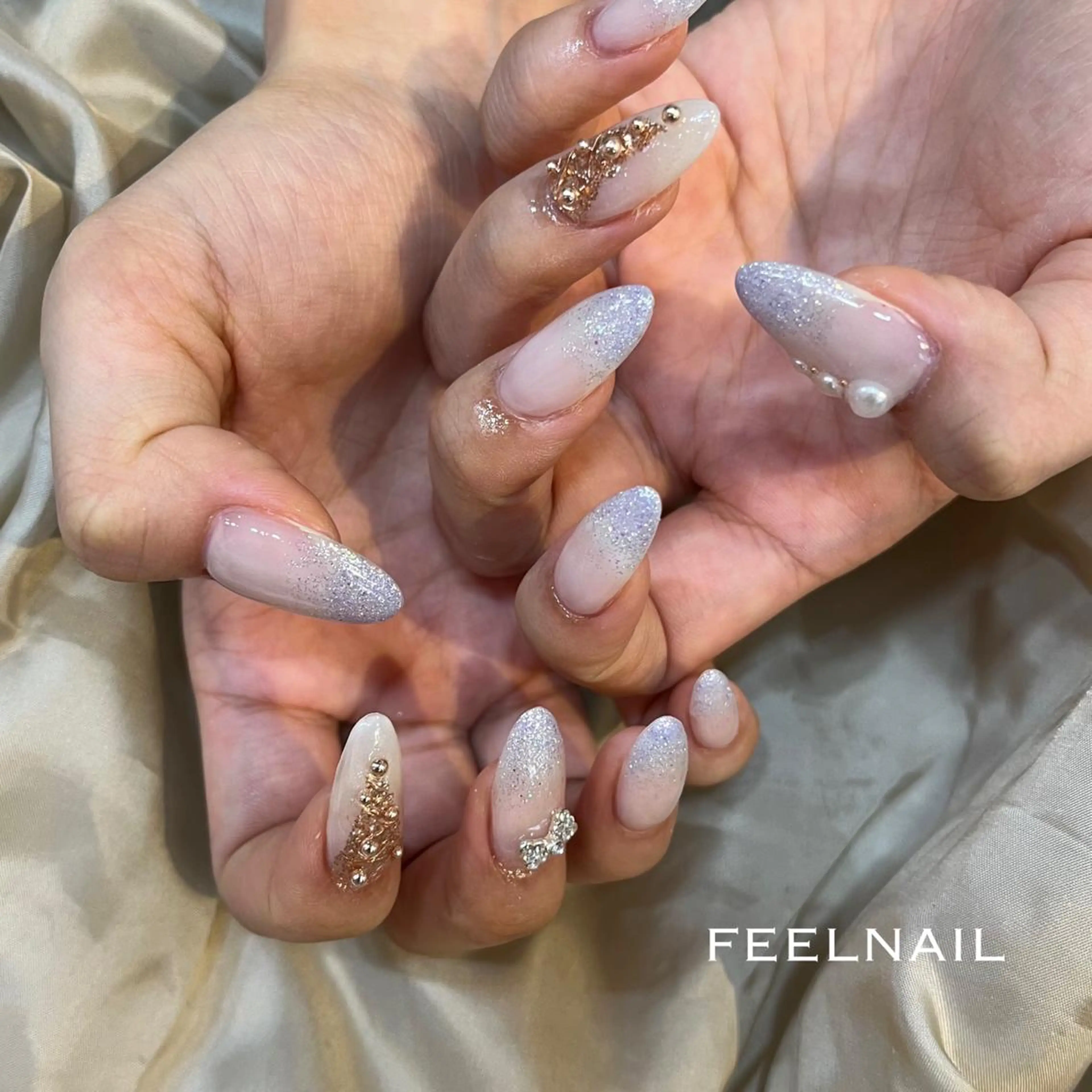 ネイル ホワイト 冬ネイル クリスマス 近藤 あみのネイルデザイン