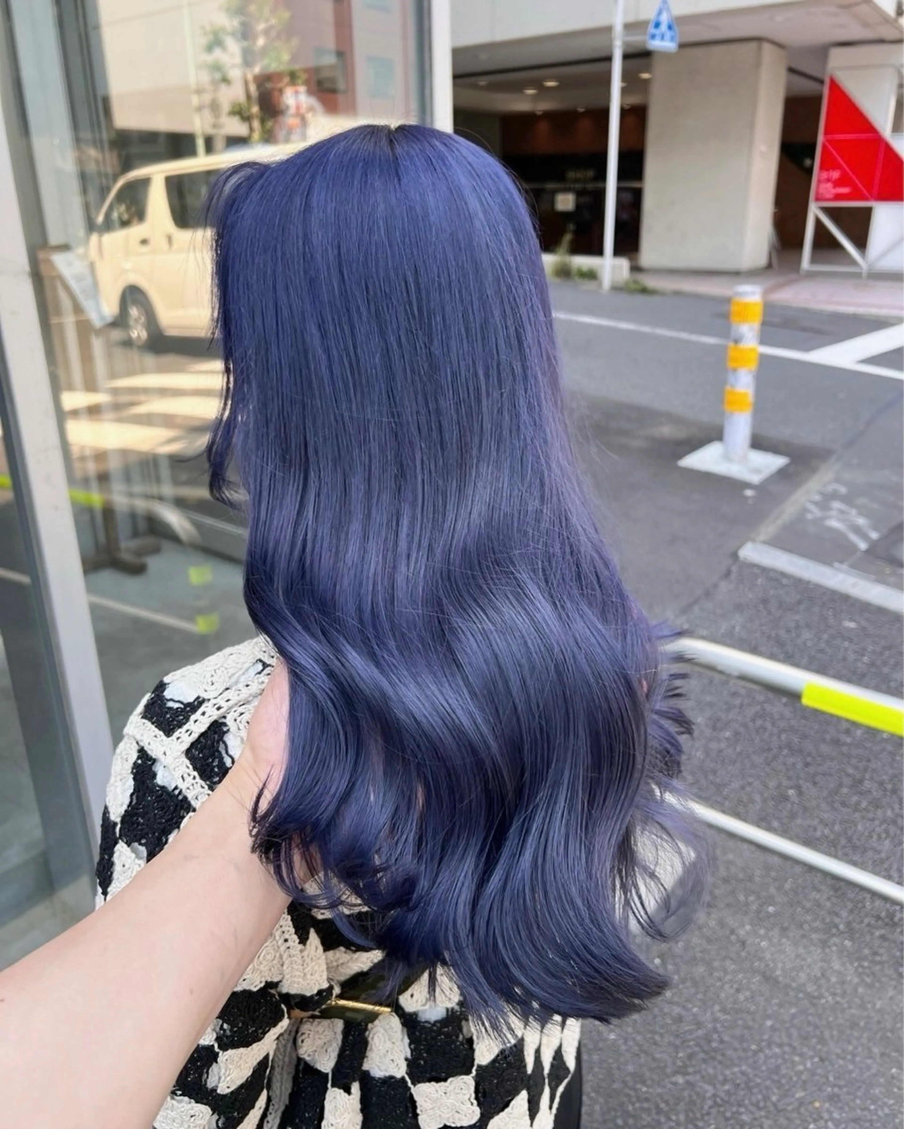 ロング カラー ブリーチ ブルーカラー ネイビーカラー ヘアカラー ブレンバイドット所属・ニュアンスカラー/ 🫧レミ(坊主)のヘアスタイル