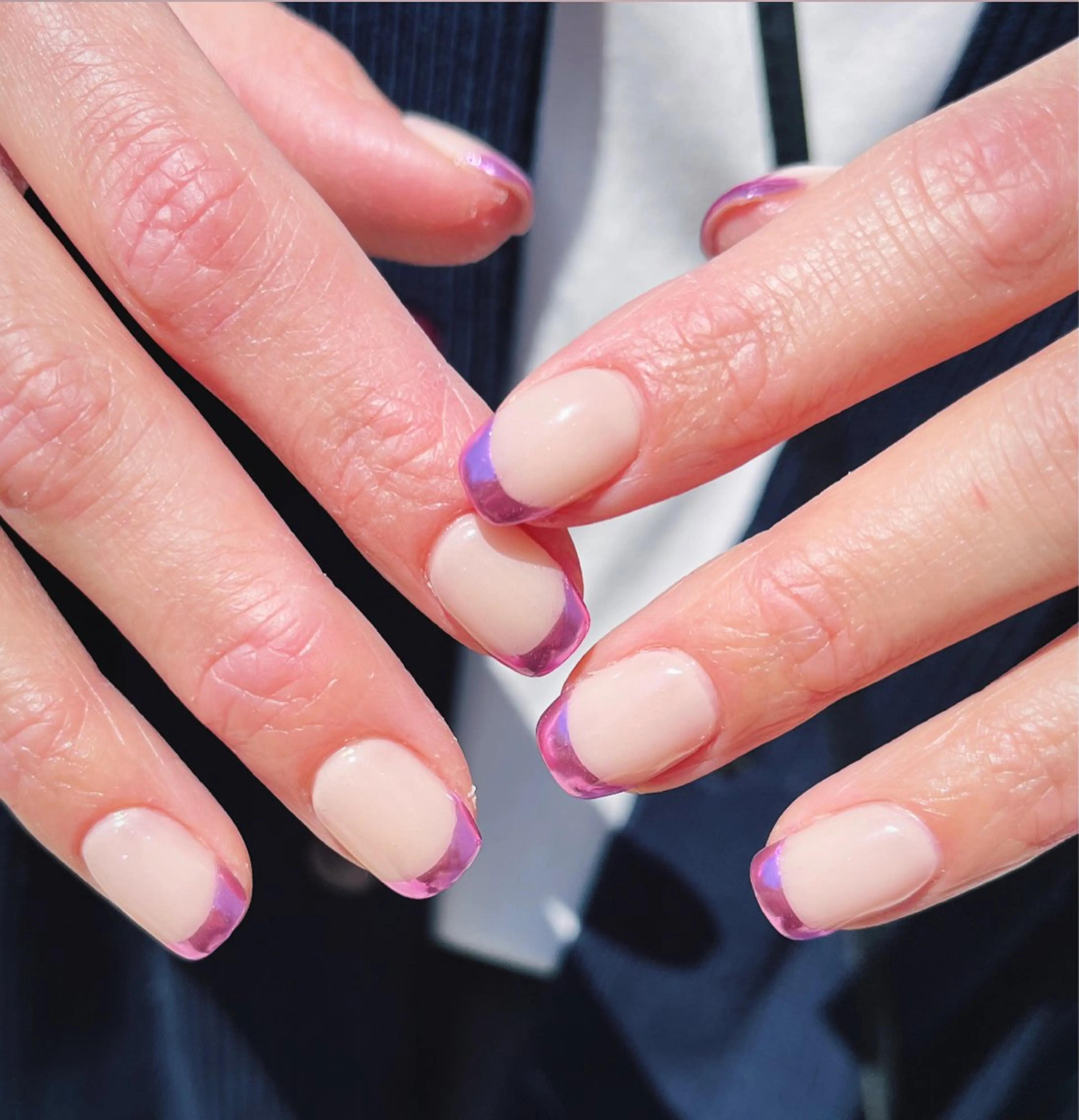 ネイル フレンチネイル ミラーネイル ハンドネイル HazeGrass NAILのネイルデザイン