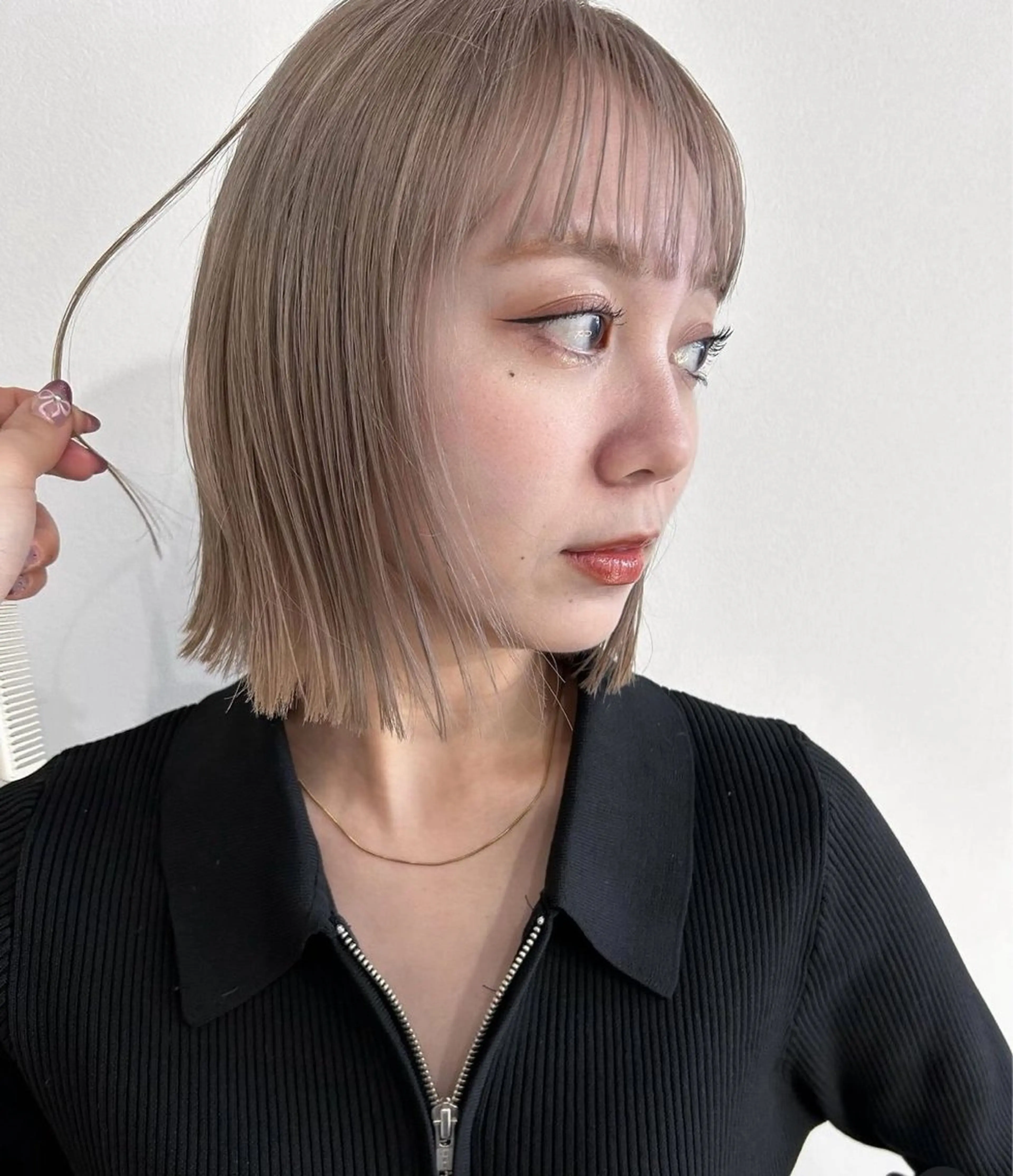 ミディアム カラー ハイトーンカラー カット ヘアカラー risako🇰🇷 韓国ヘア/レイヤーのヘアスタイル