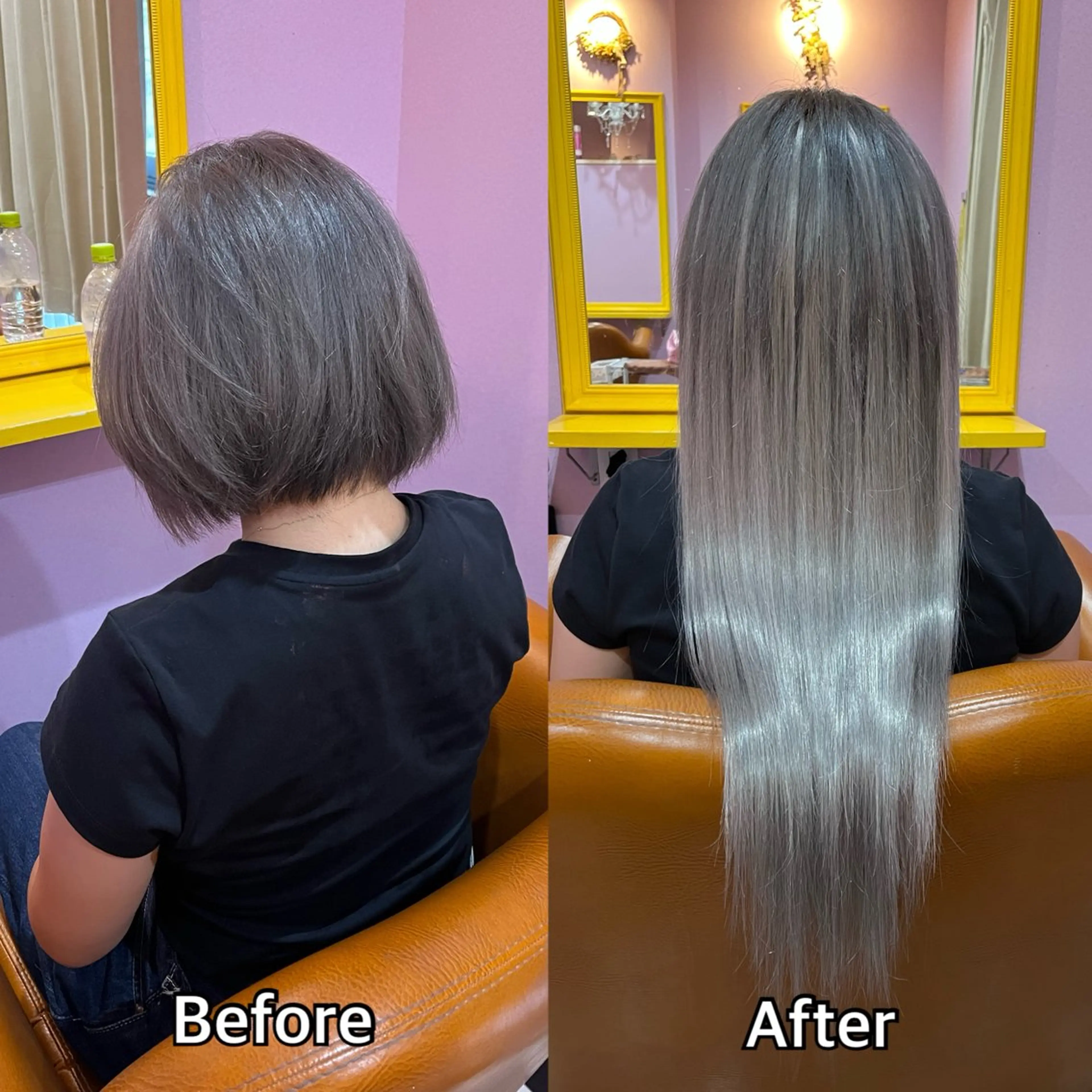 ロング エクステ シール＋ちび編み込み エクステ梅田🐨のヘアスタイル