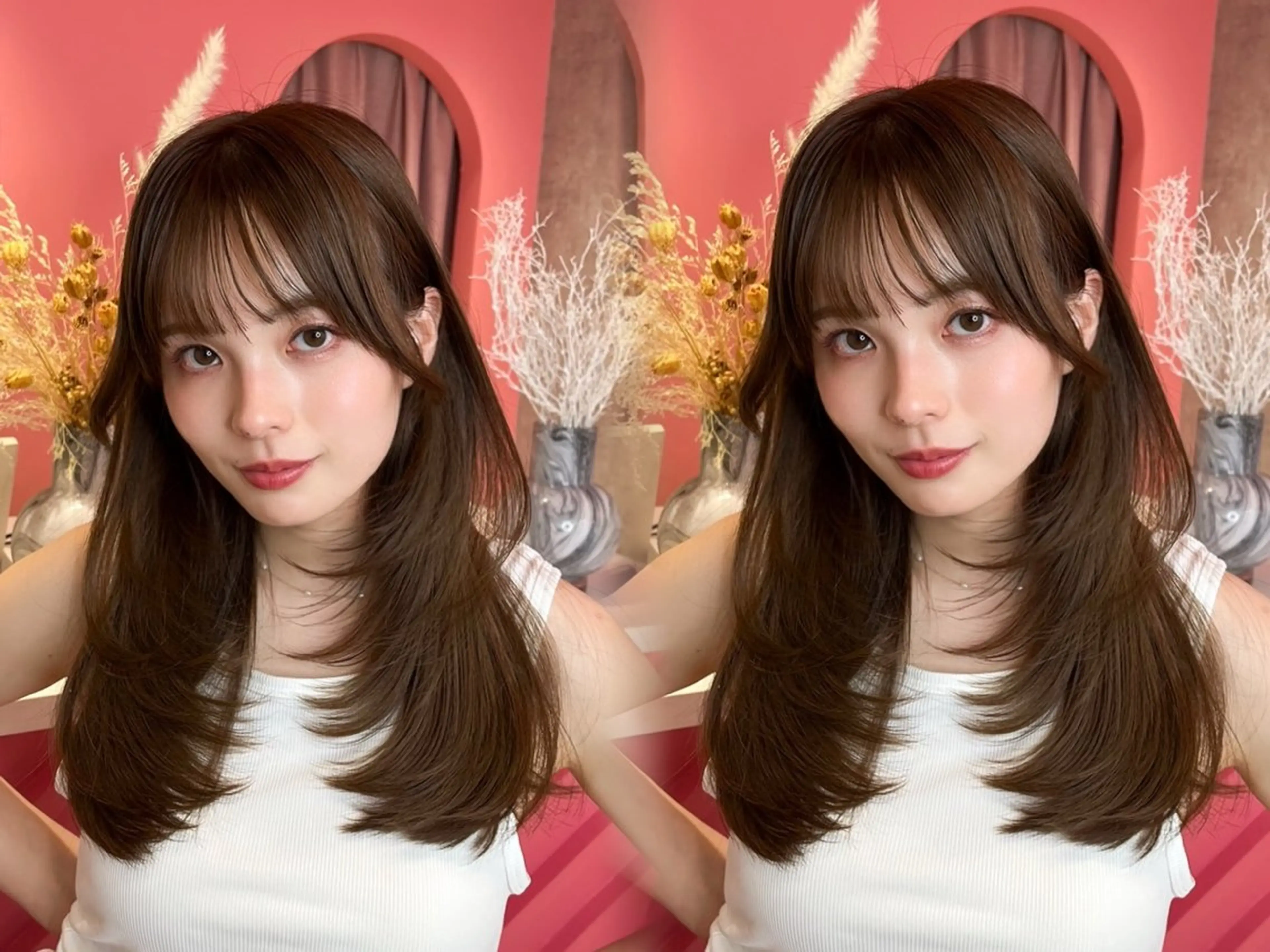 セミロング カラー 山崎/ボブ縮毛矯正 レイヤー髪質改善のヘアスタイル