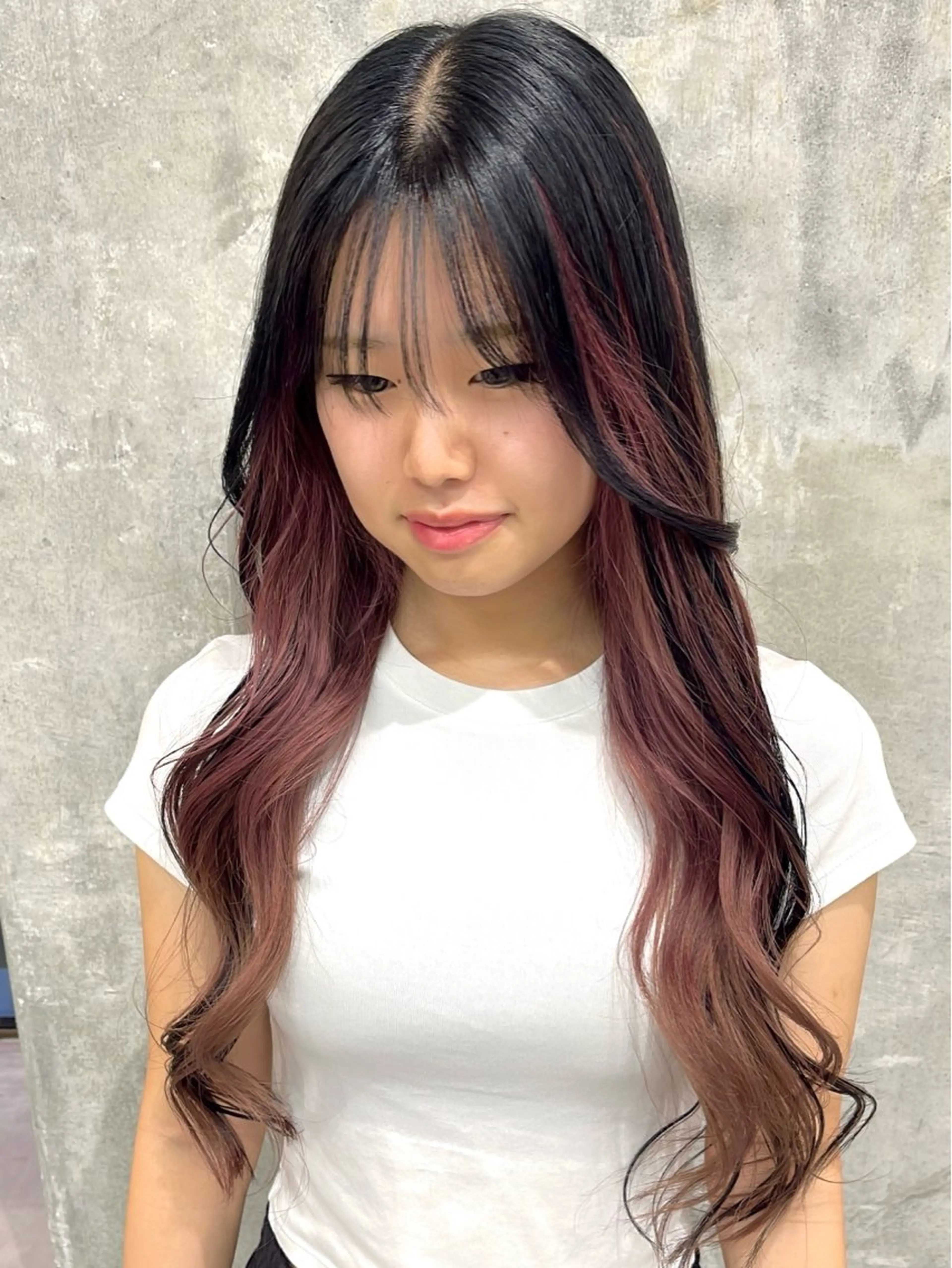 ロング カラー ブリーチ ダブルカラー イルミナカラー ブリーチなしカラー ボブ カット ヘアカラー トリートメント LUCK 本厚木店のヘアスタイル